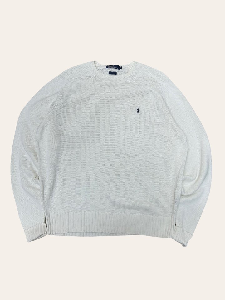 (From USA)Polo ralph lauren white cotton sweater XL