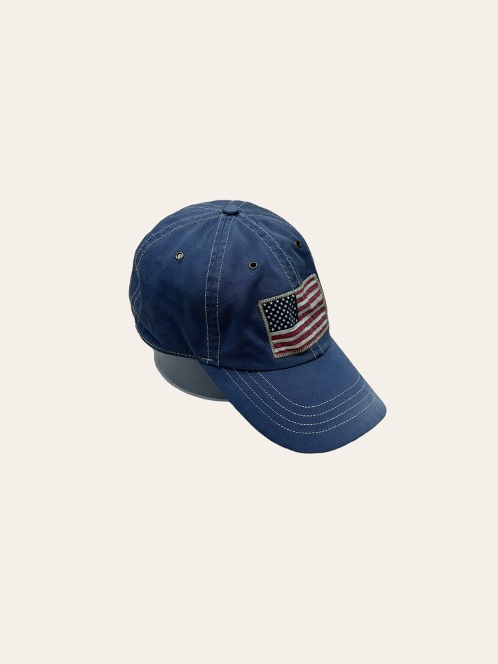 Polo ralph lauren faded blue USA flag patched cap