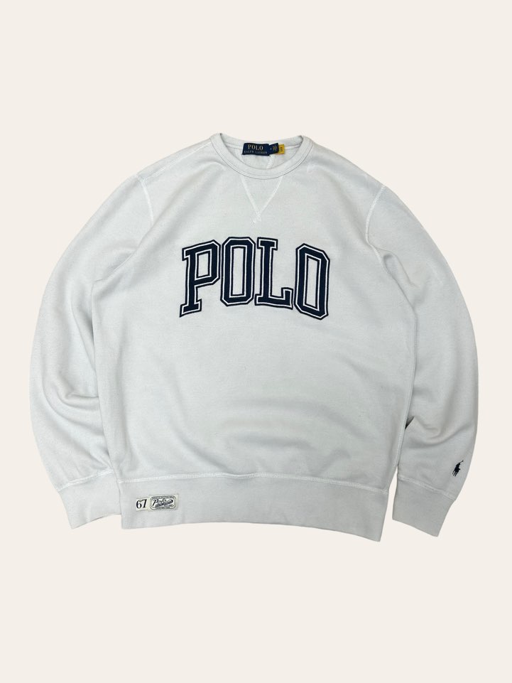 Polo ralph lauren white spell out sweatshirt M