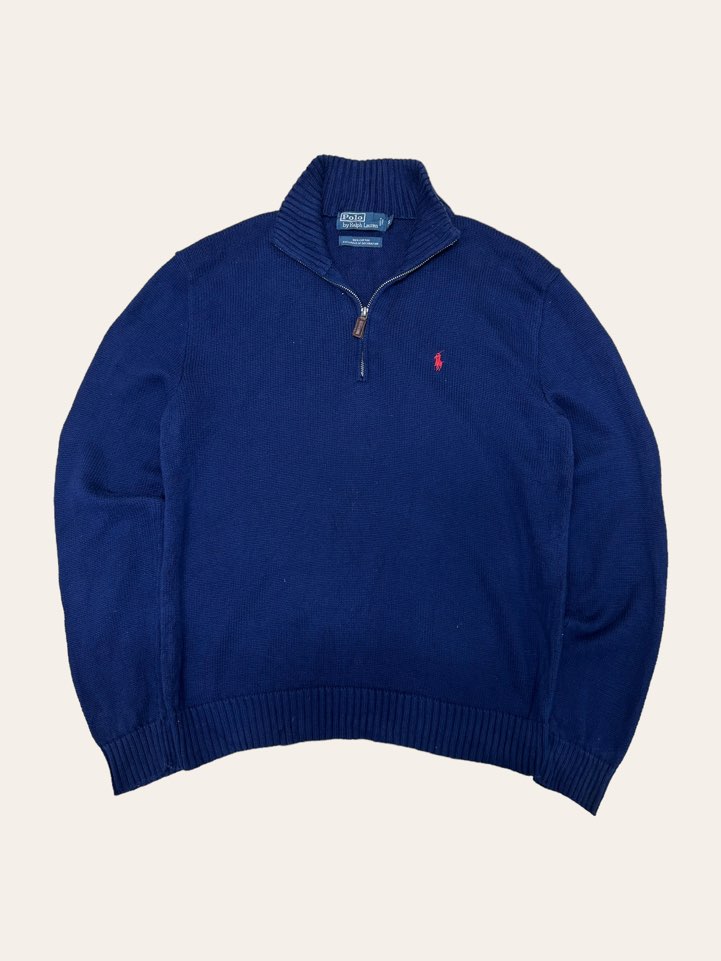 (From USA)Polo ralph lauren navy blue cotton pullover S