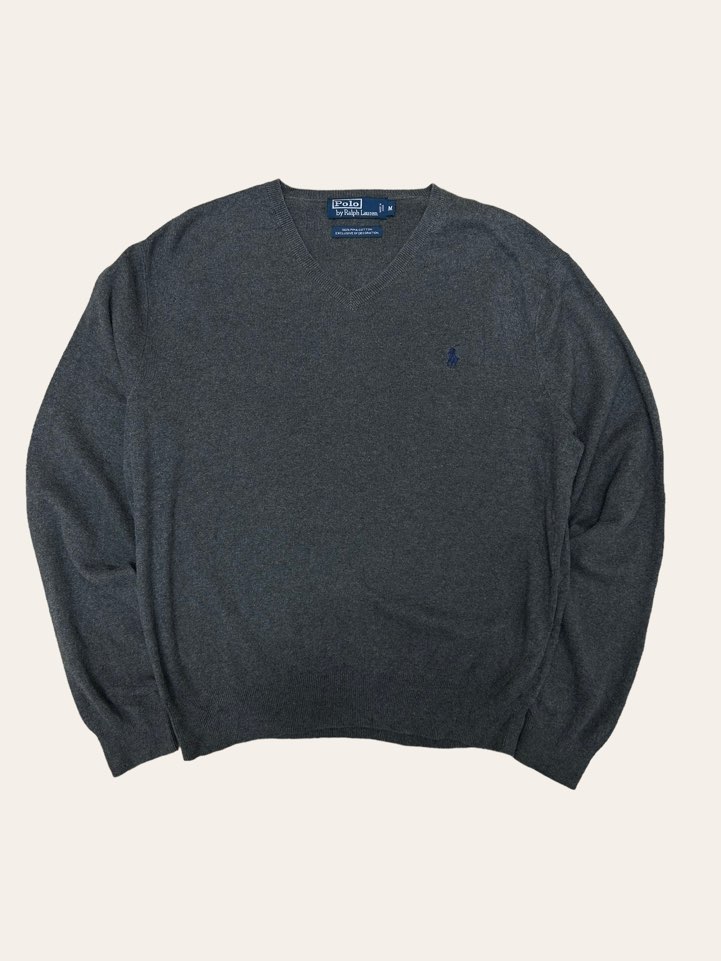 (여성용)(From USA)Polo ralph lauren gray pima cotton v-neck sweater M