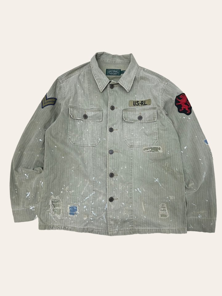 POLO COUNTRY oil paint splatter shirt jacket M
