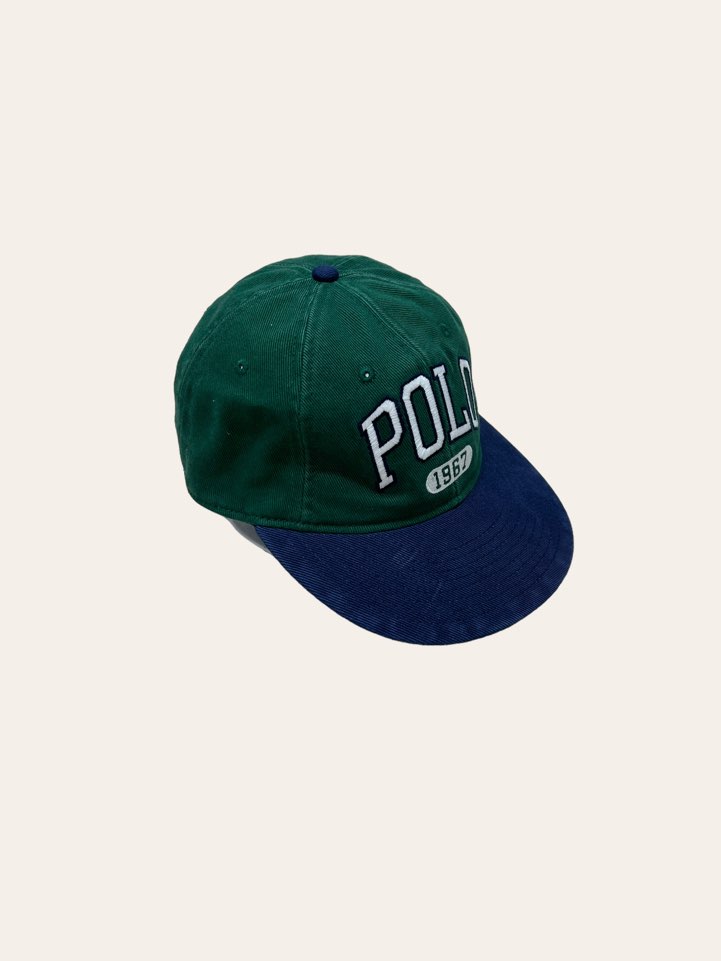 Polo ralph lauren green spell out baseball twill cap