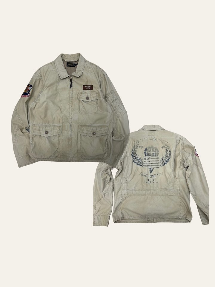 Polo ralph lauren beige military blouson jacket L