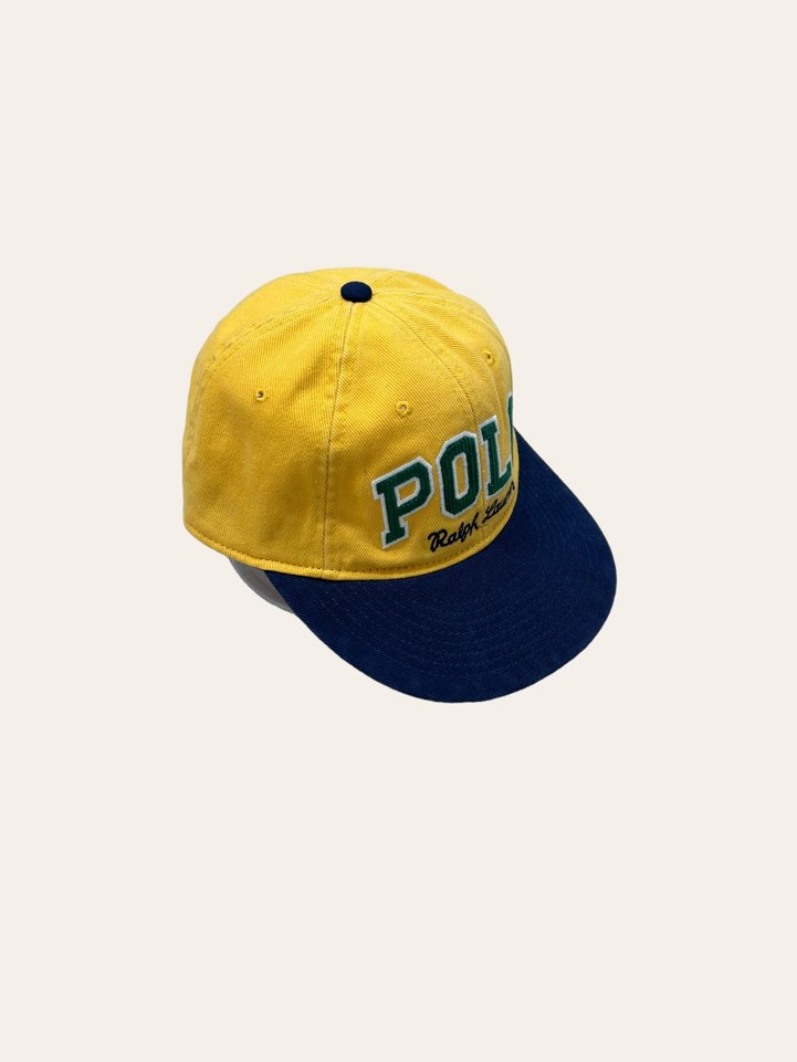 Polo ralph lauren yellow spell out baseball twill cap