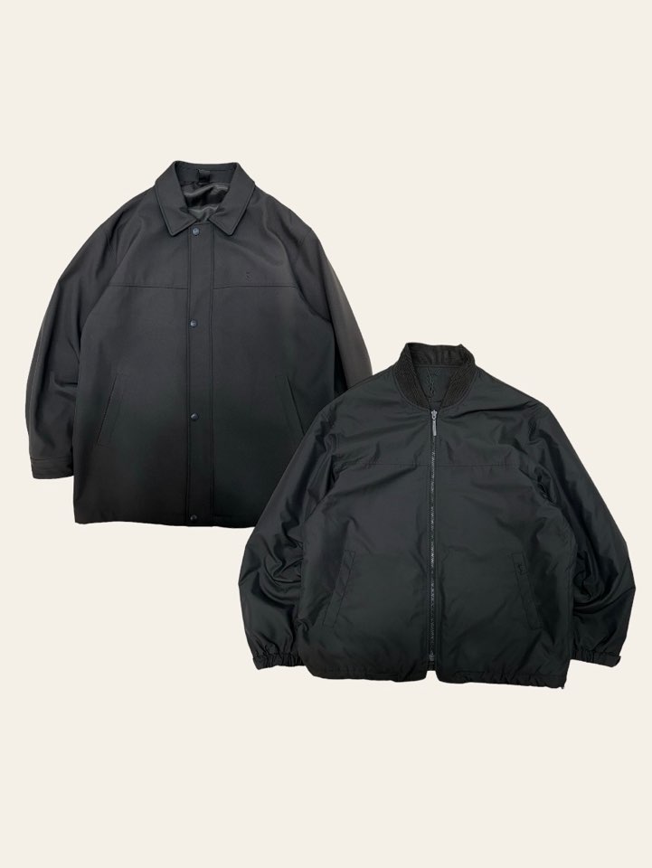 YSL dark gray polyester blouson jacket 105