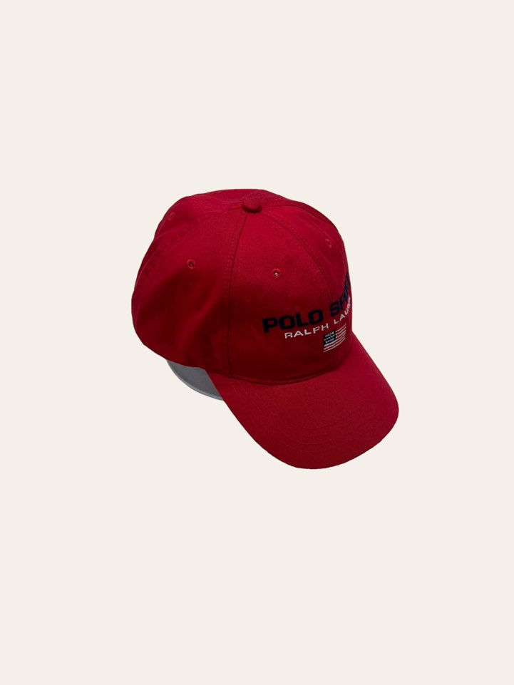 POLO SPORT red logo cap