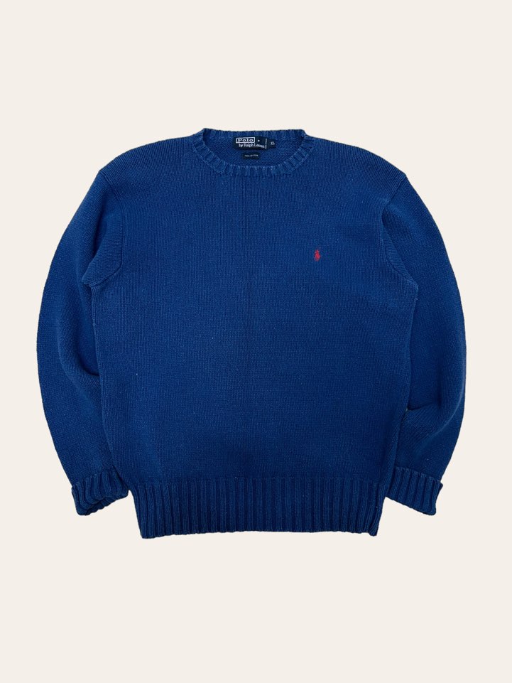 Polo ralph lauren navy blue cotton crewneck sweater XL