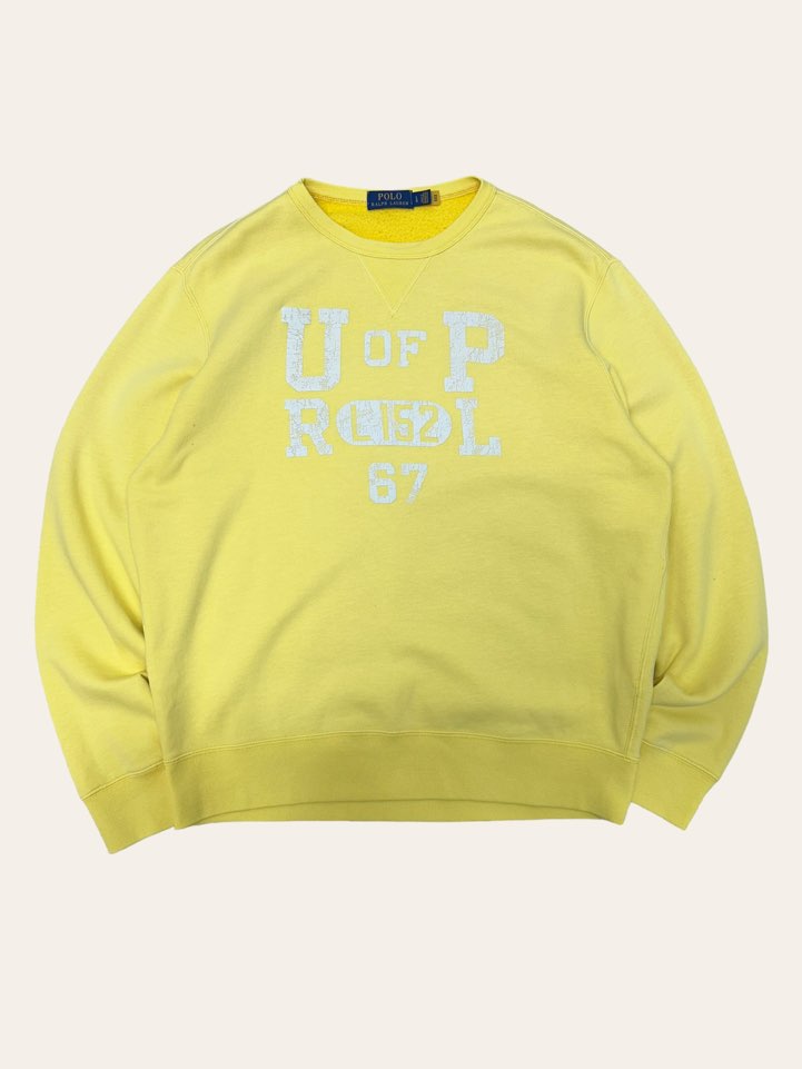 Polo ralph lauren light yellow printing sweatshirt L