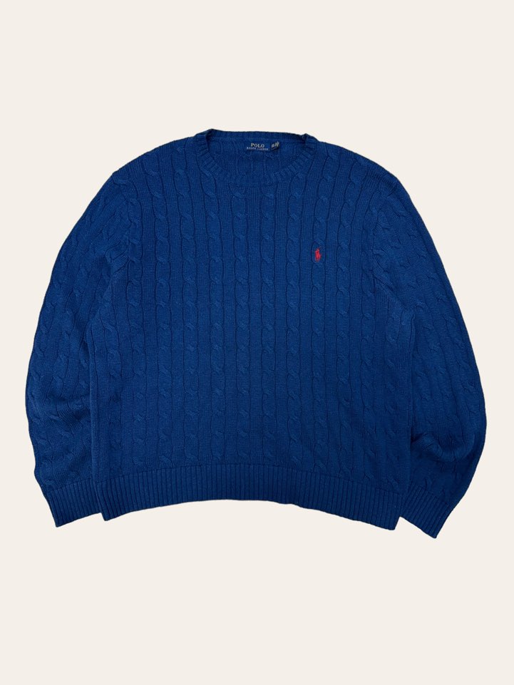 Polo ralph lauren navy blue cotton cable sweater XXL