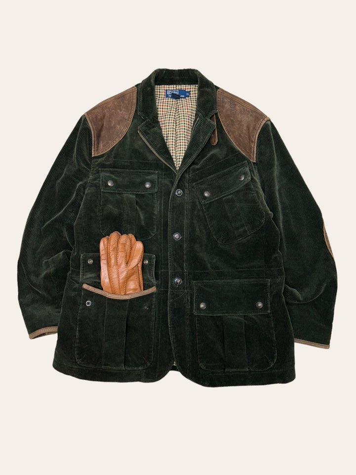 Polo ralph lauren dark khaki corduroy hunting jacket XL