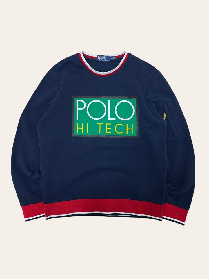 Polo ralph lauren navy hi tech logo sweatshirt M