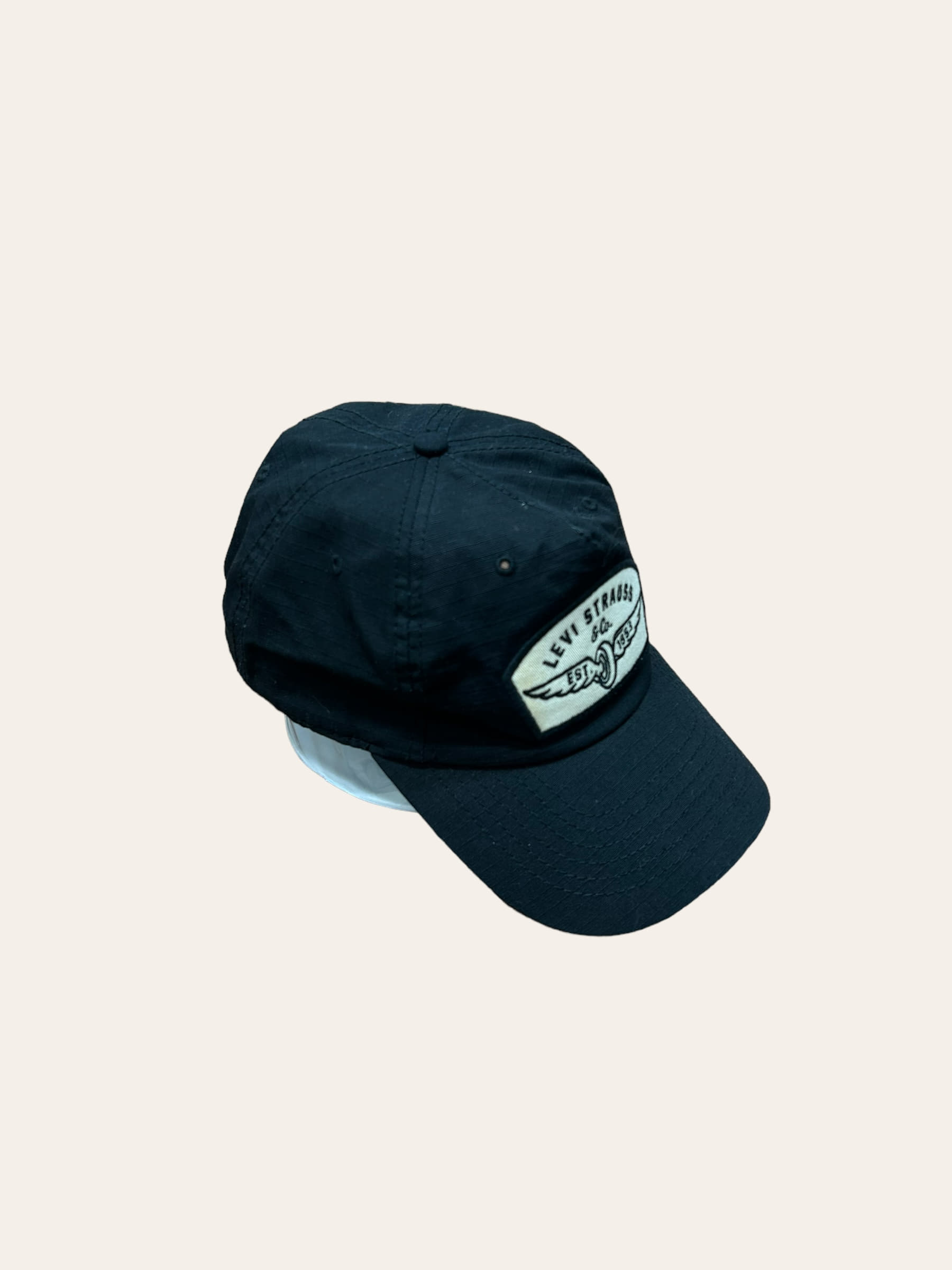 Levis black ripstop military patched cap