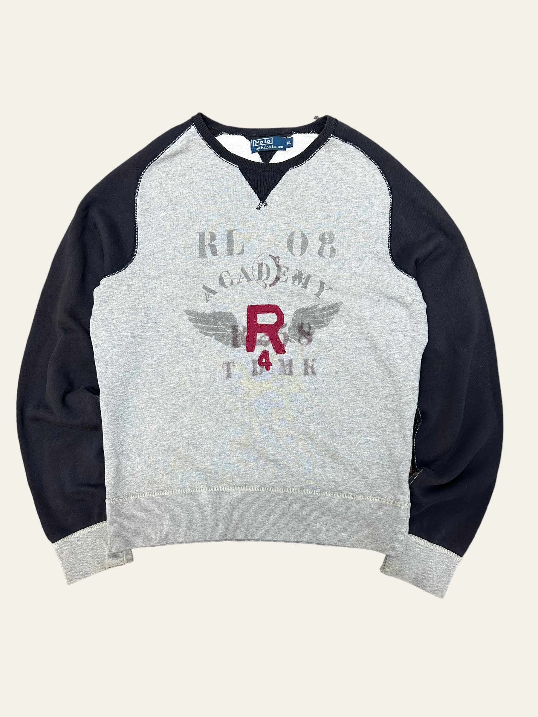 Polo ralph lauren gray/black R wing sweatshirt XL