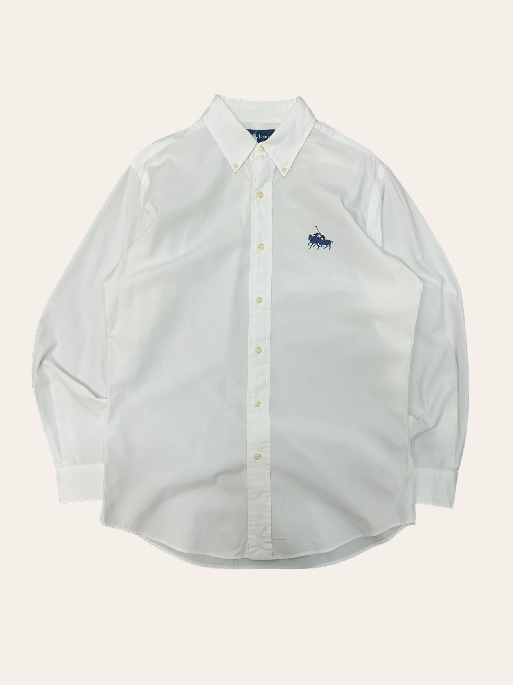 Polo ralph lauren white double pony embroidered shirt M