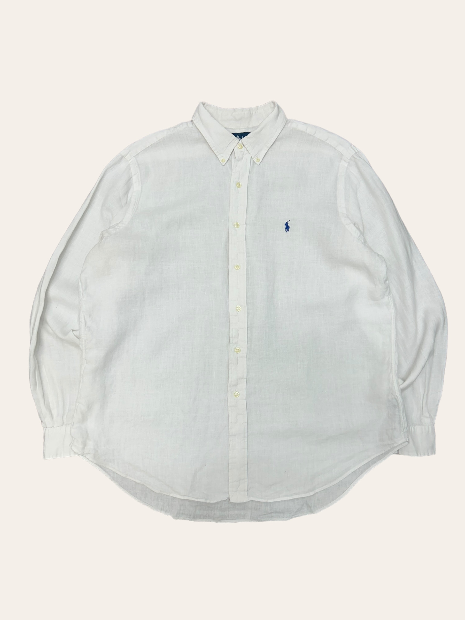 Polo ralph lauren white linen shirt XL
