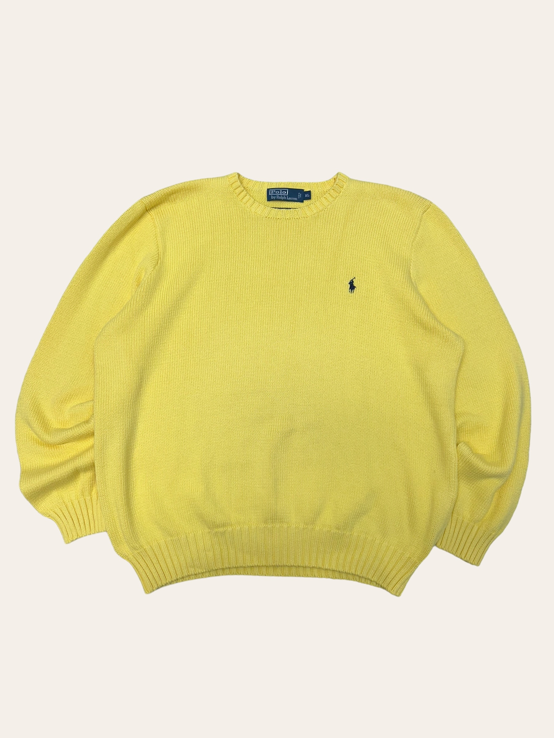 Polo ralph lauren yellow cotton sweater XL