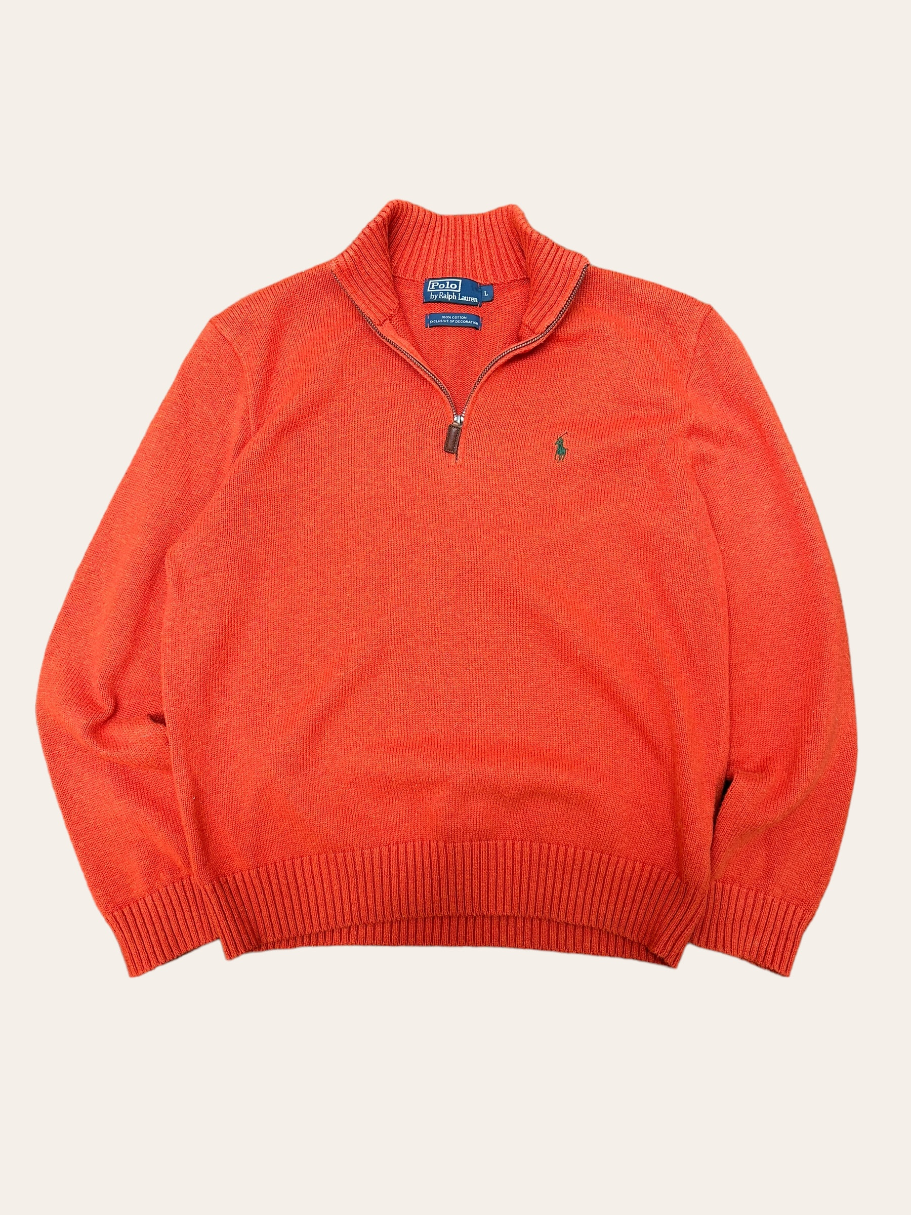 Polo ralph lauren orange cotton pullover L