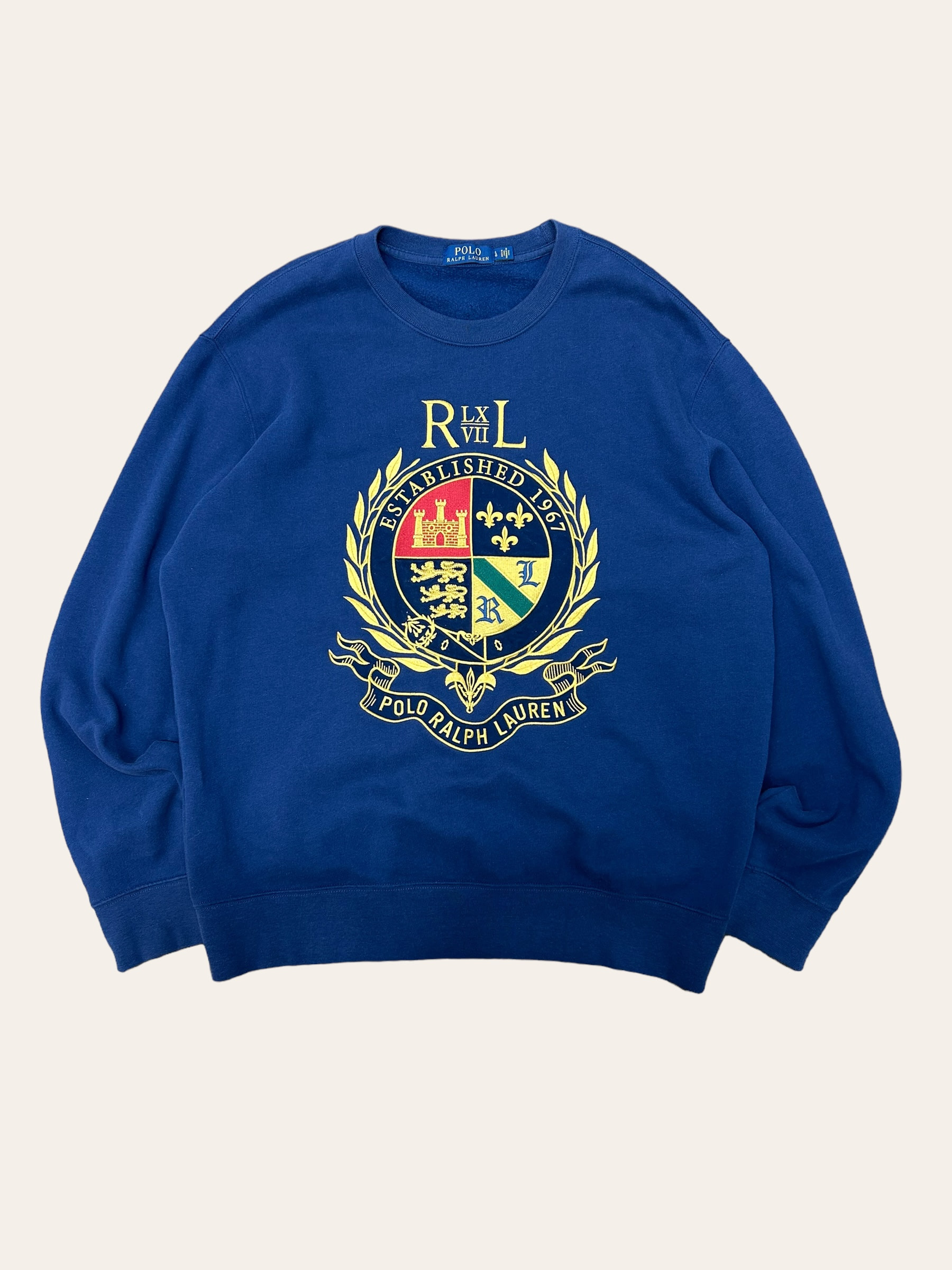 Polo ralph lauren navy crest embroidered sweatshirt L
