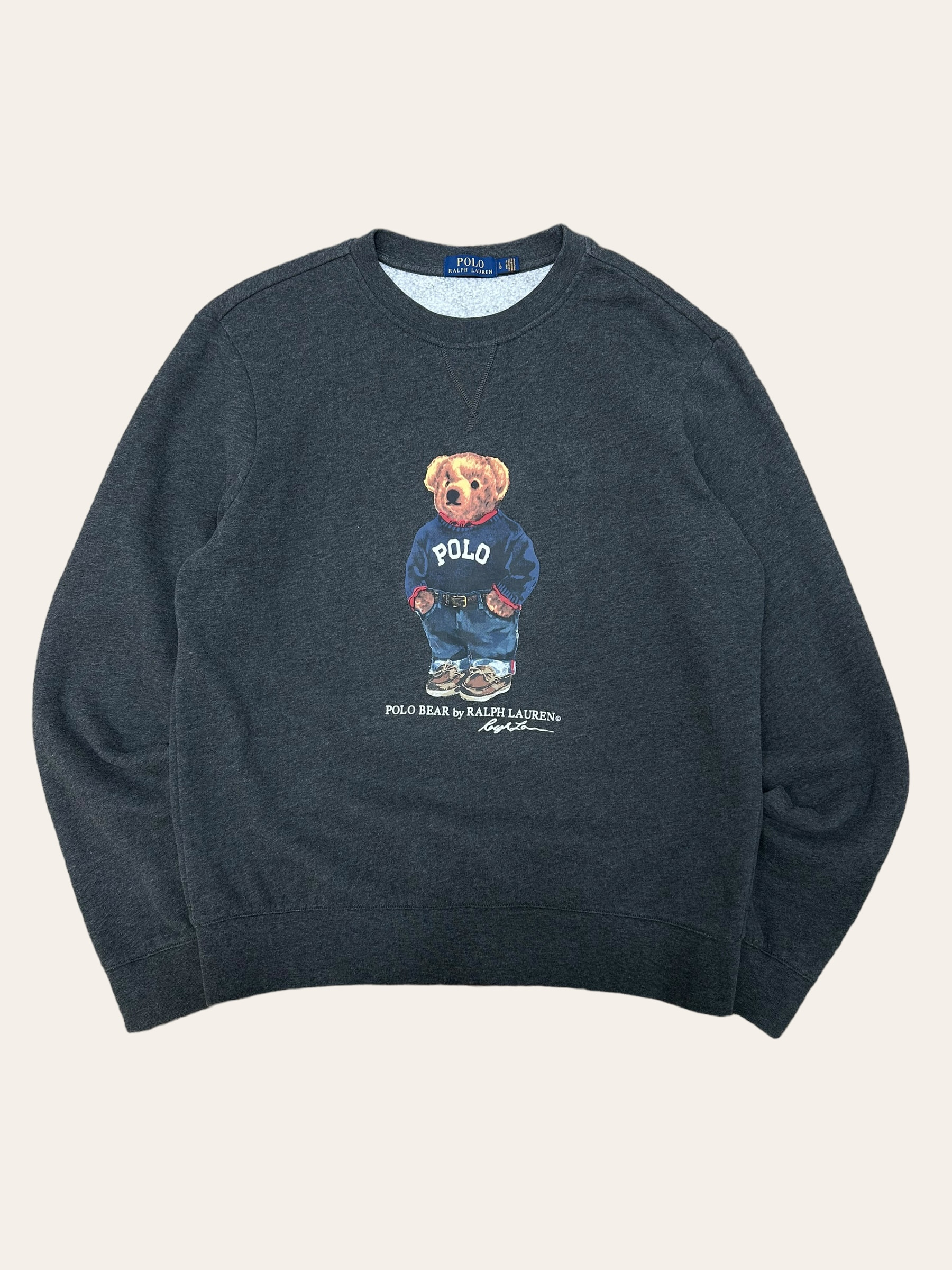 Polo ralph lauren dark gray bear printing sweatshirt L