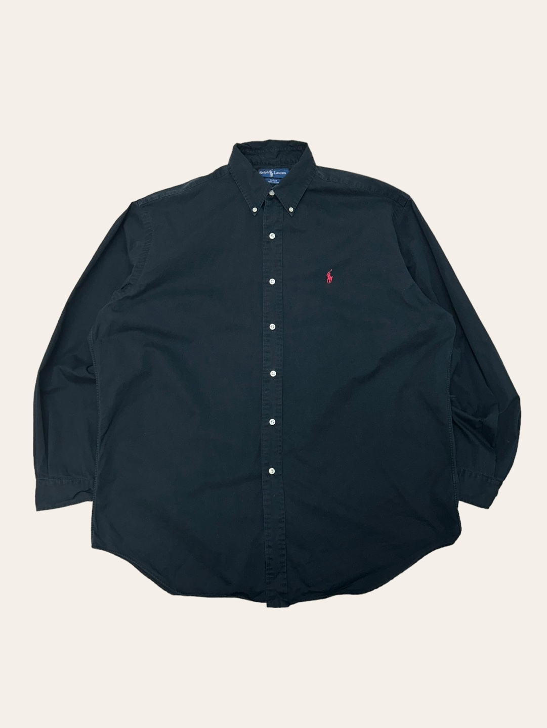 (From USA)Polo ralph lauren black solid shirt L