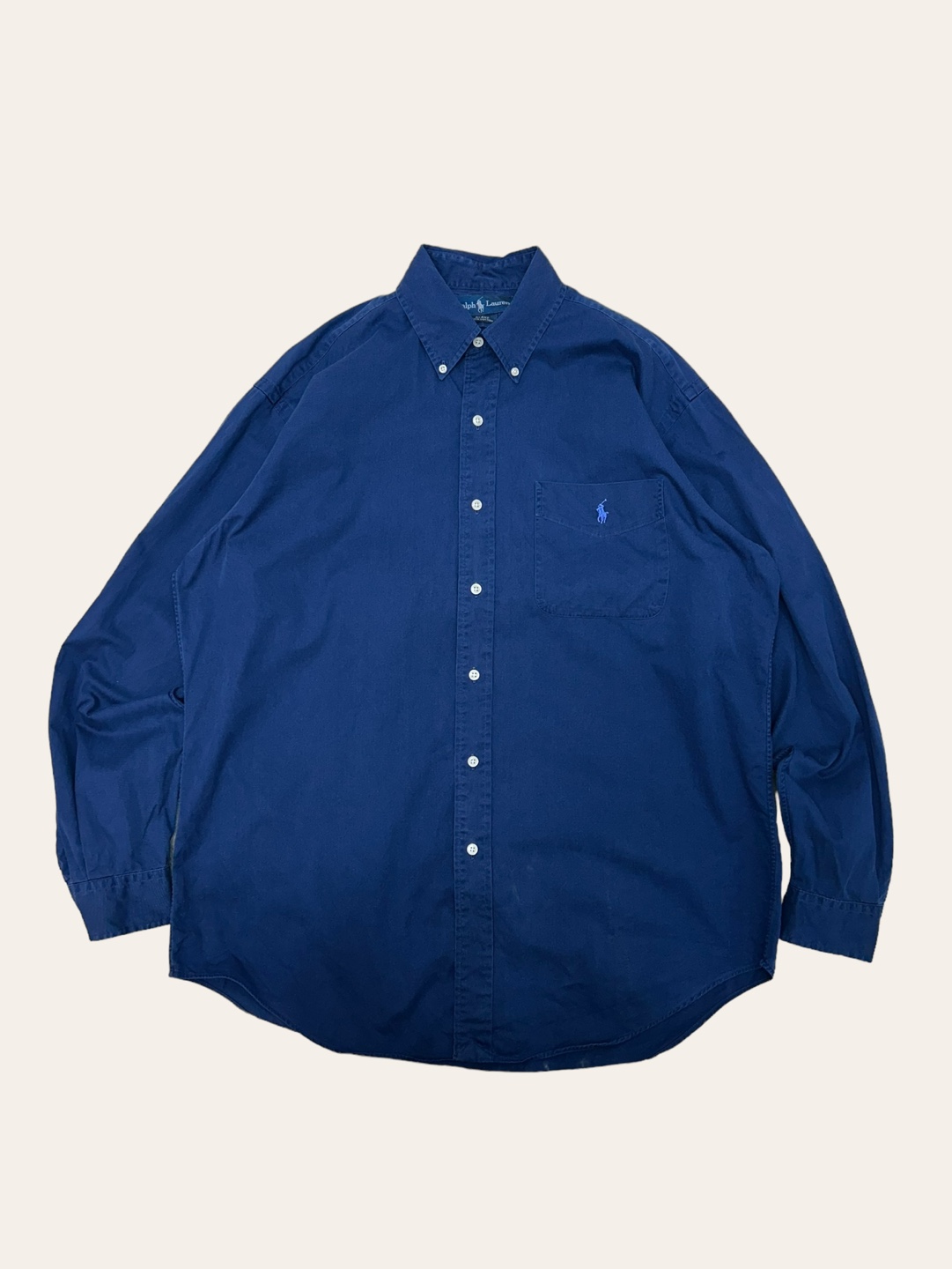 (From USA)Polo ralph lauren navy pocket solid shirt M