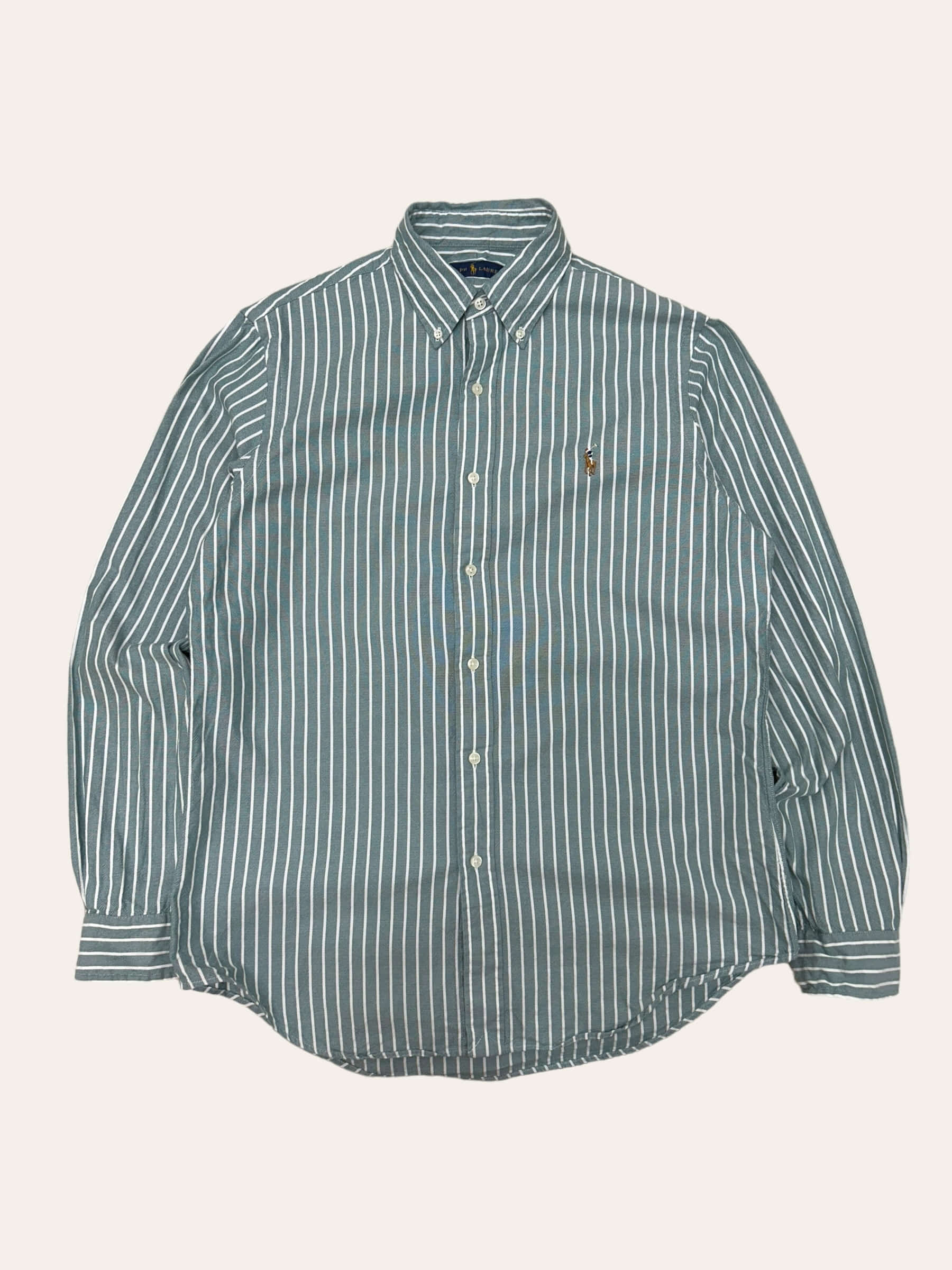 (From USA)Polo ralph lauren turquoise stripe oxford shirt M