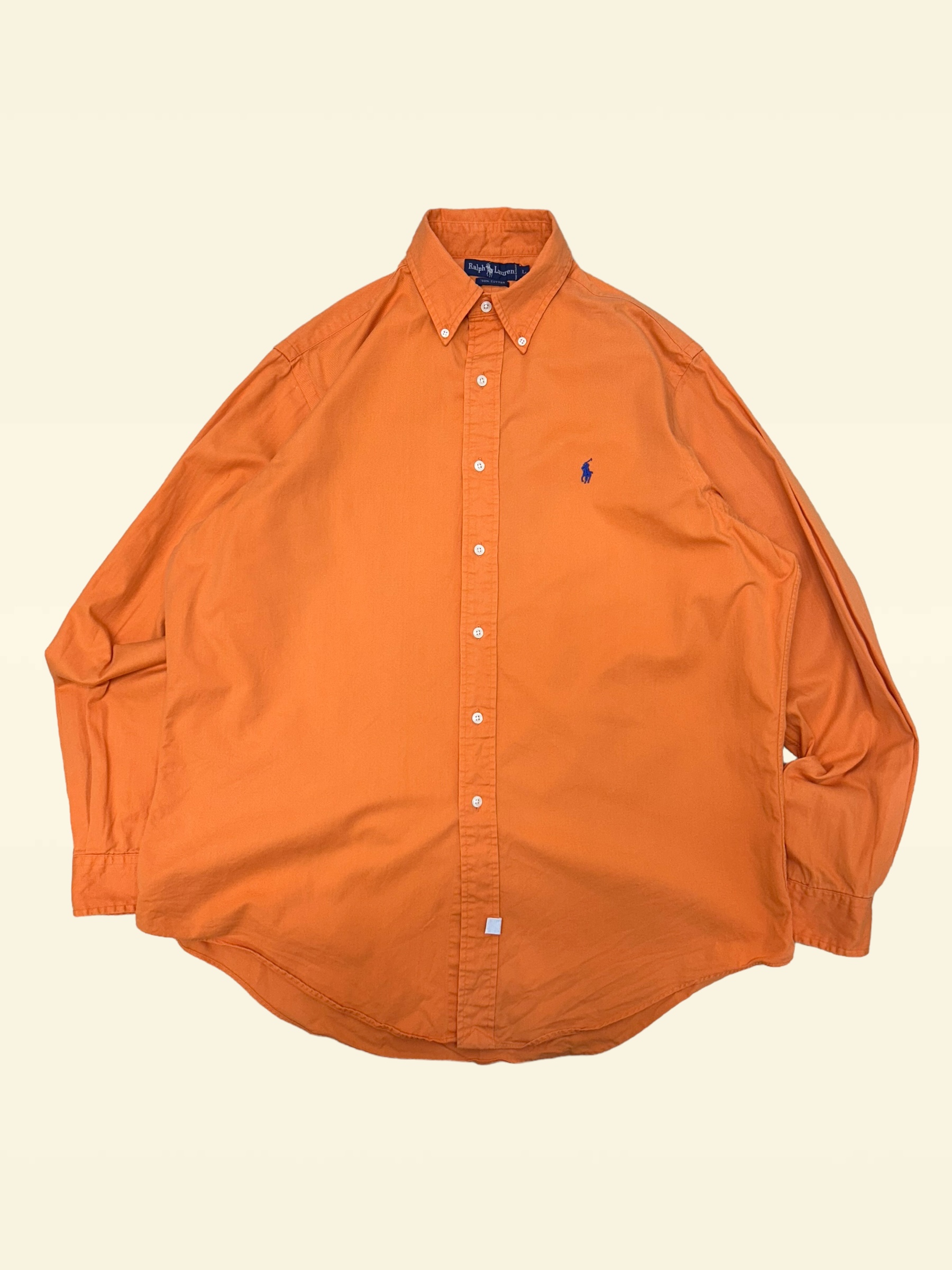 (From USA)Polo ralph lauren orange solid shirt L