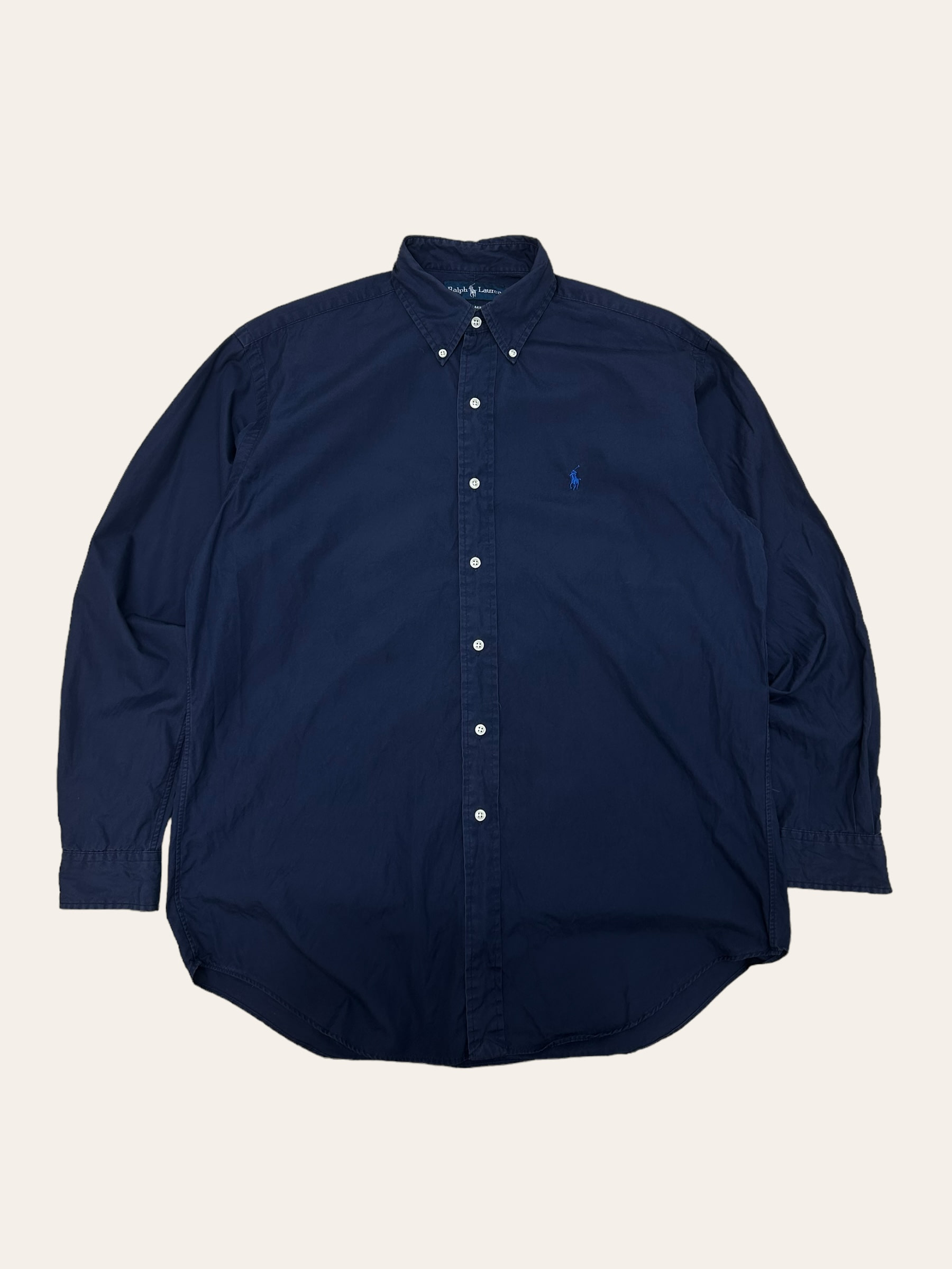 (From USA)Polo ralph lauren navy poplin solid shirt M