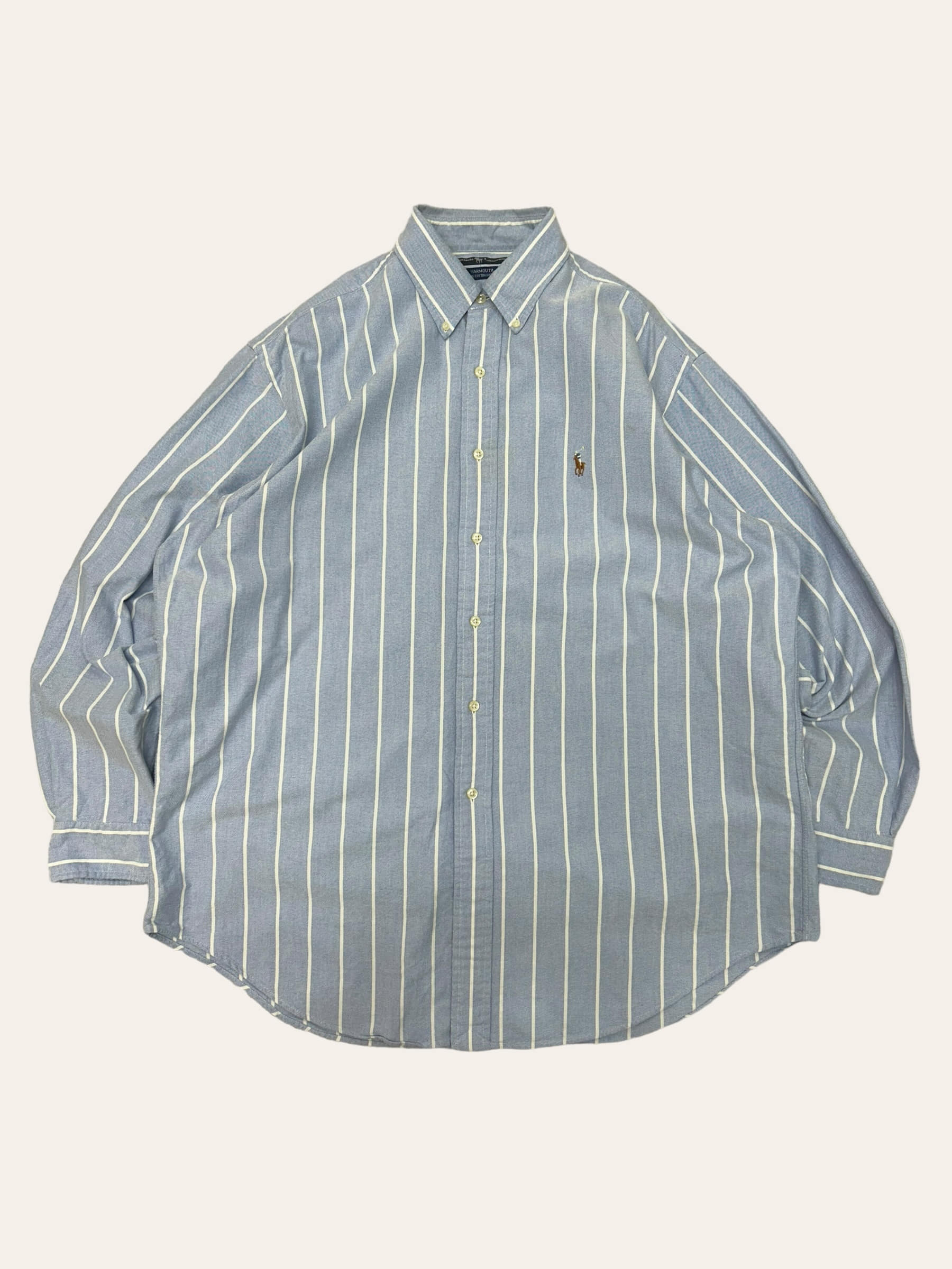 (From USA)Polo ralph lauren blue stripe oxford shirt 16.5