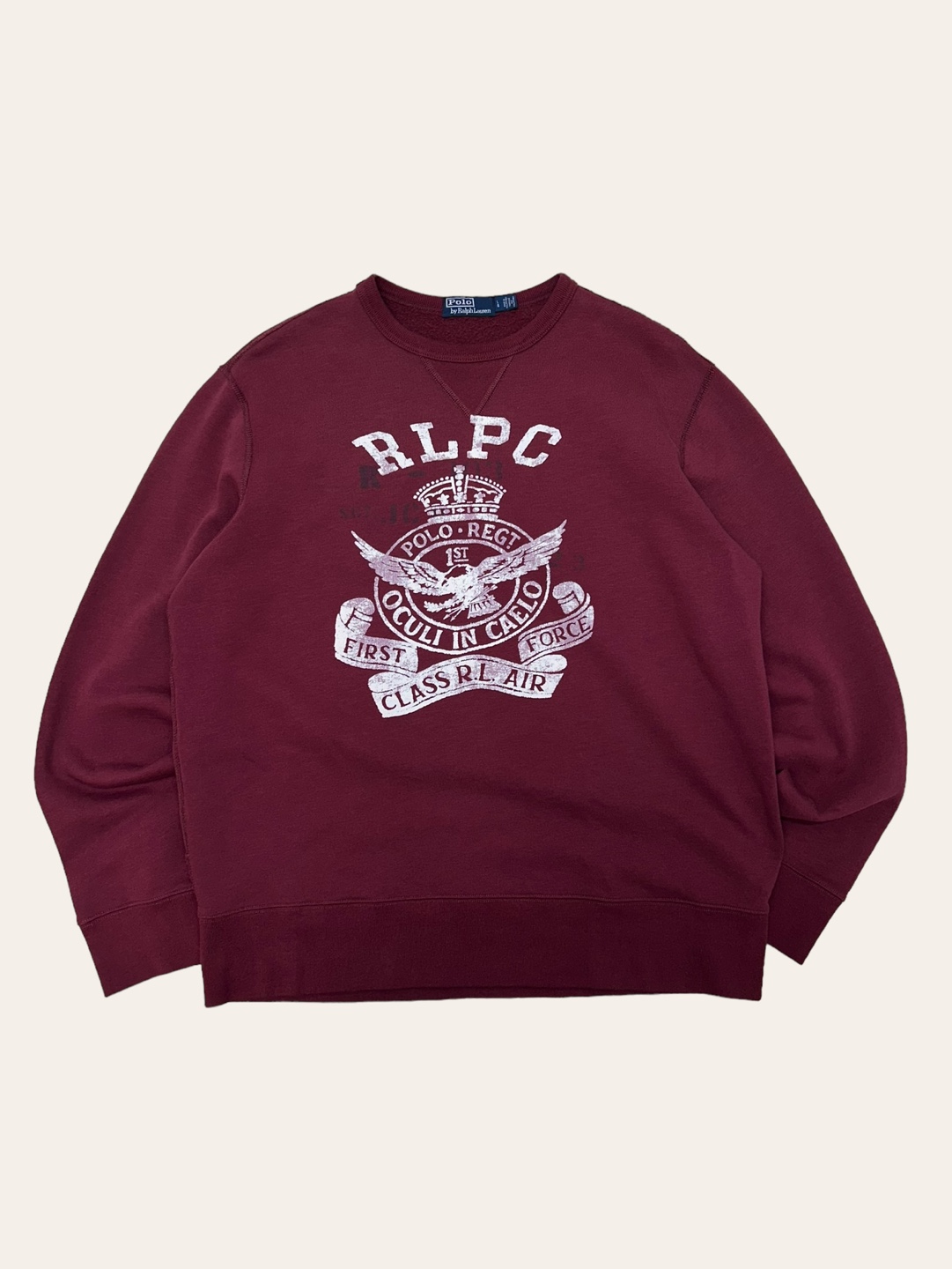 Polo ralph lauren burgundy RLPC printing sweatshirt L