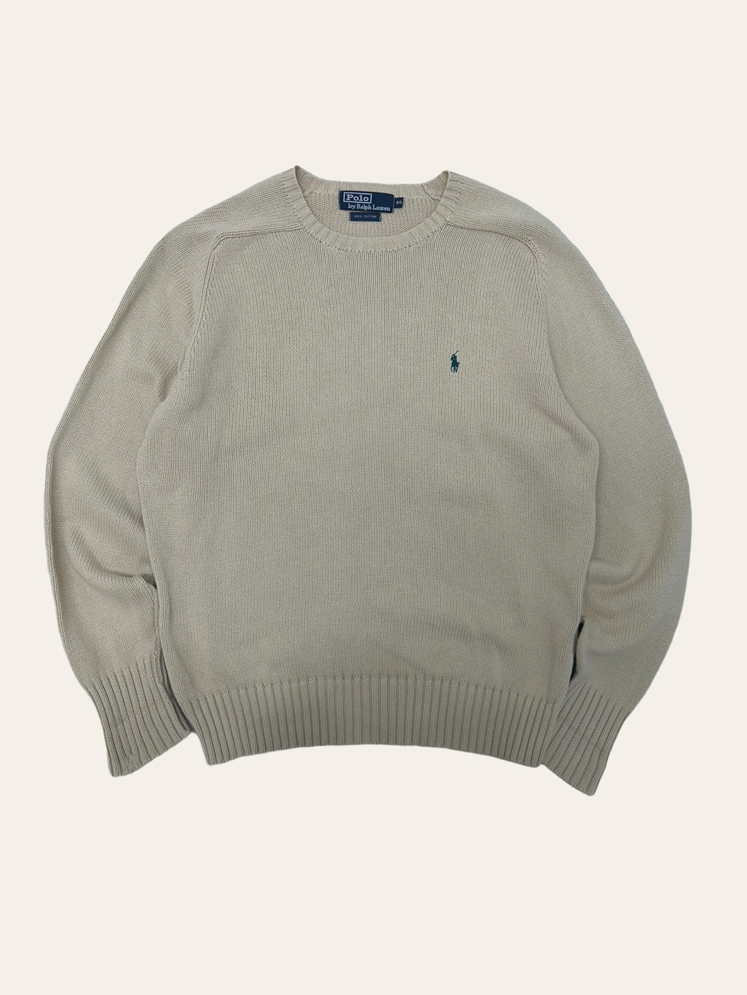 Polo ralph lauren beige cotton crewneck sweater 95