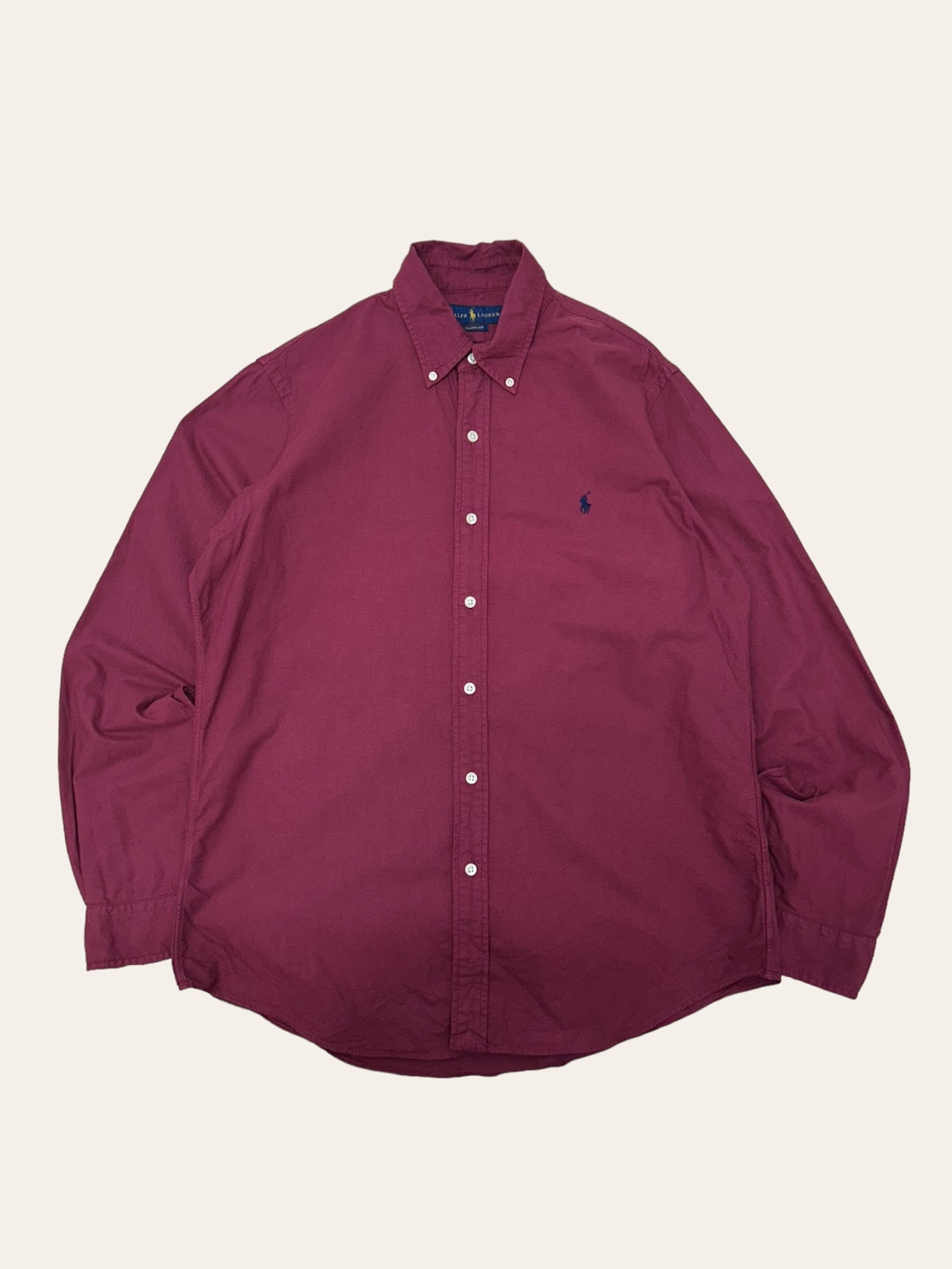 (From USA)Polo ralph lauren burgundy solid shirt M