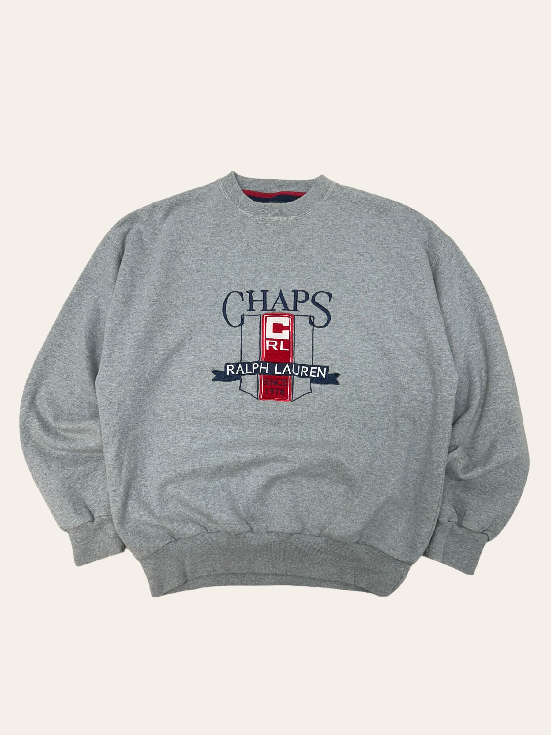 Chaps ralph lauren gray embroidered sweatshirt M
