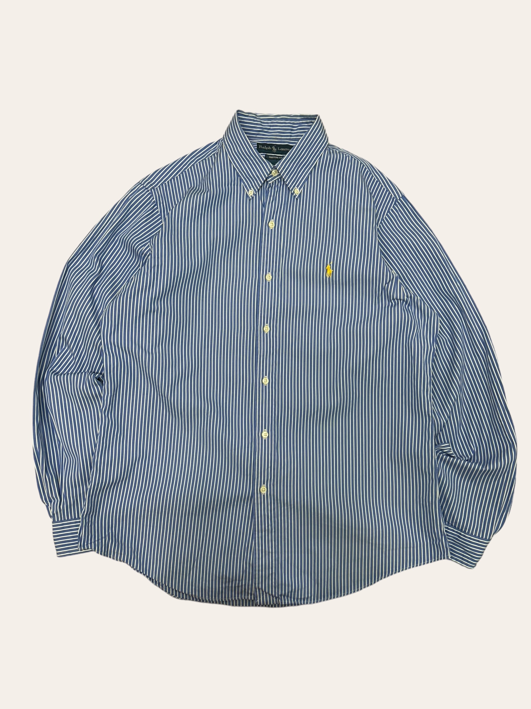 (From USA)Polo ralph lauren blue stripe shirt L
