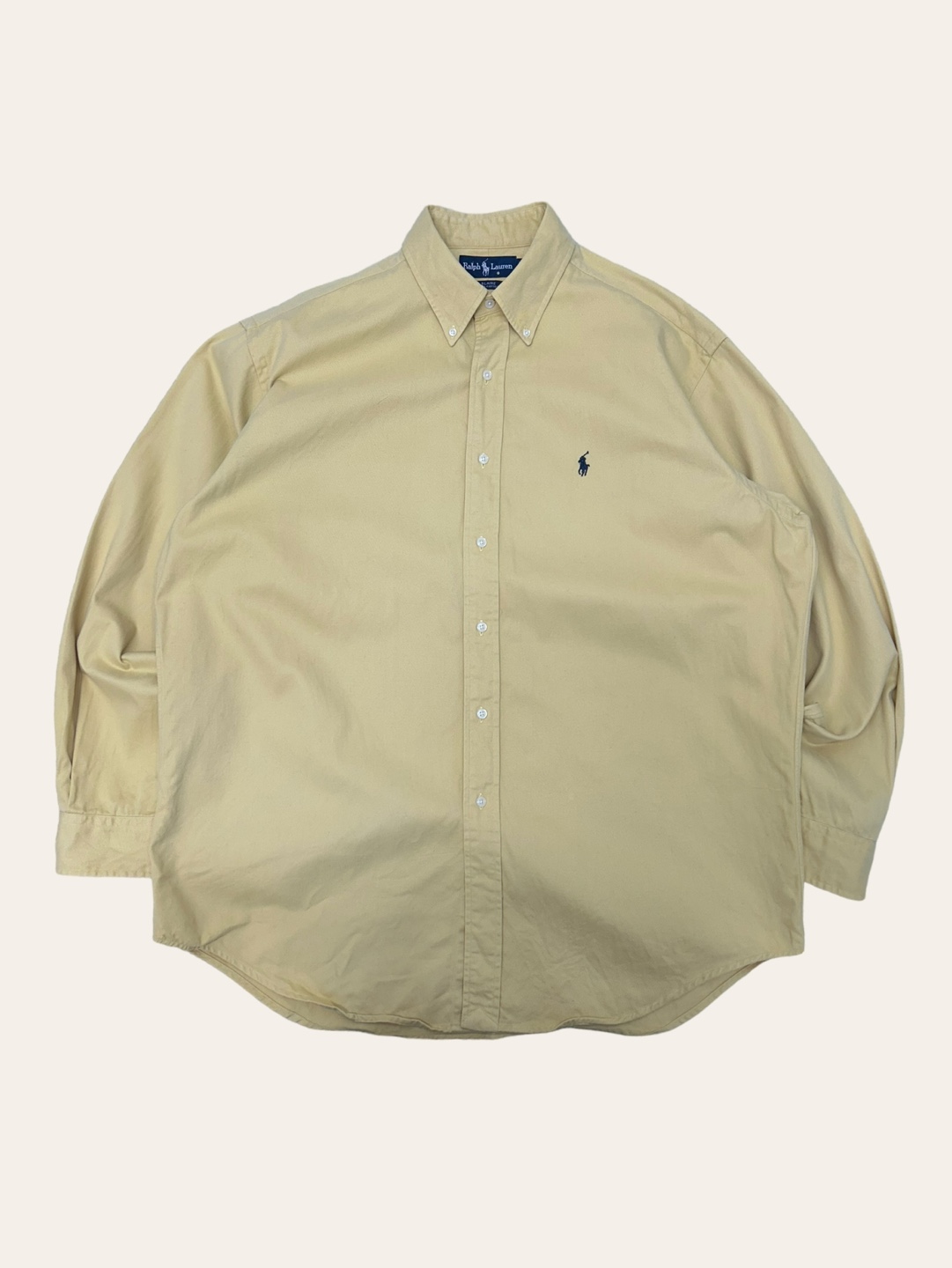 (From USA)Polo ralph lauren mustard color solid shirt L