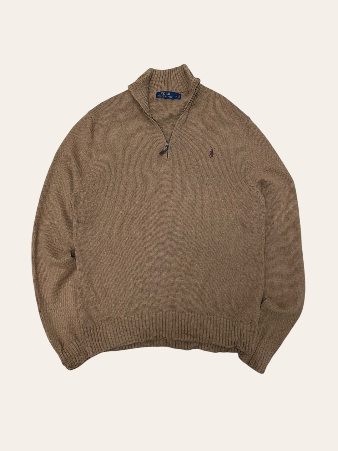 (From USA)Polo ralph lauren camel color cotton pullover M