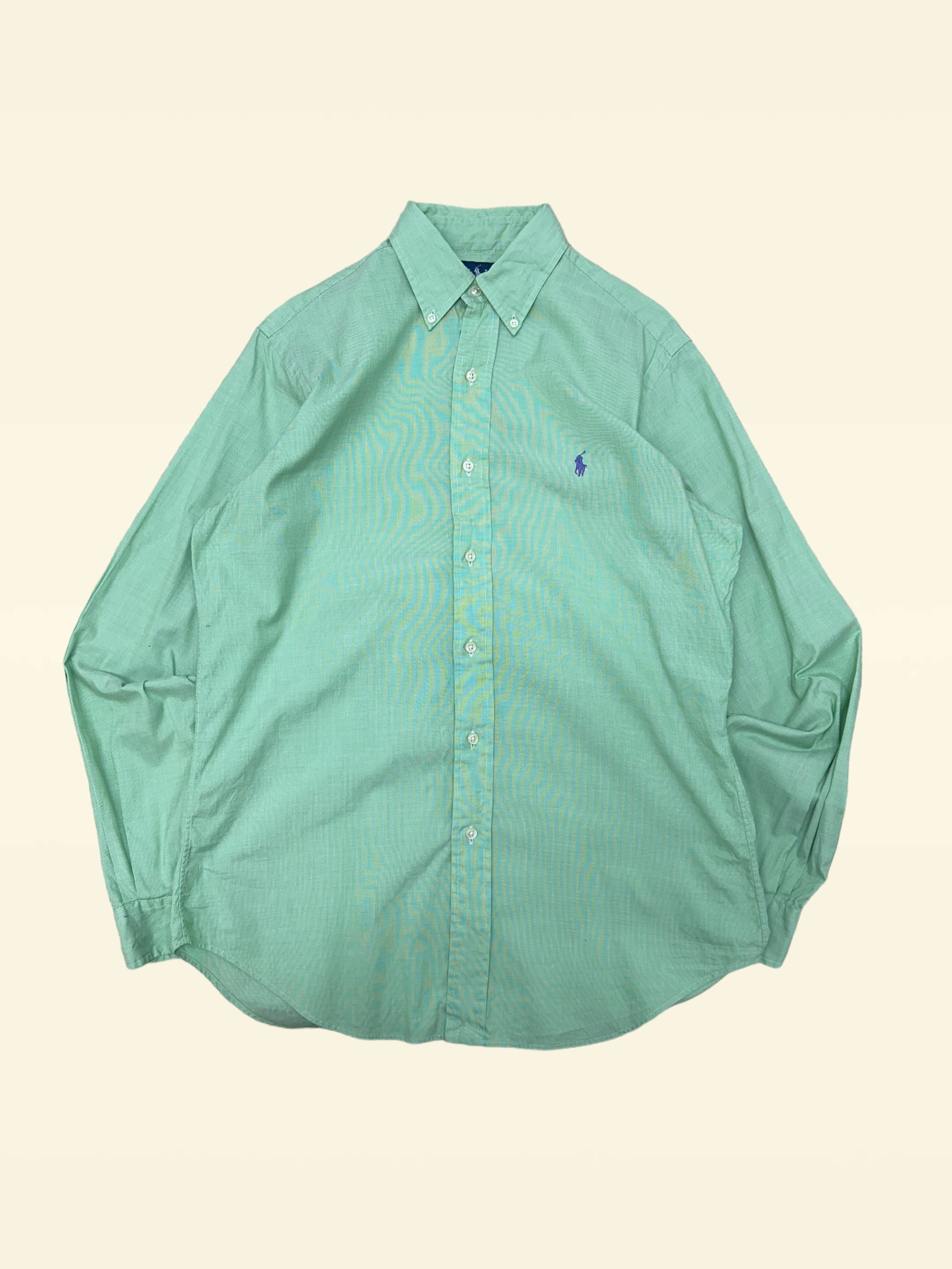 (From USA)Polo ralph lauren light green poplin shirt M