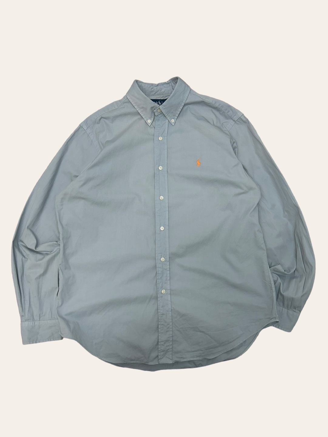 (From USA)Polo ralph lauren deep sky blue color solid shirt L