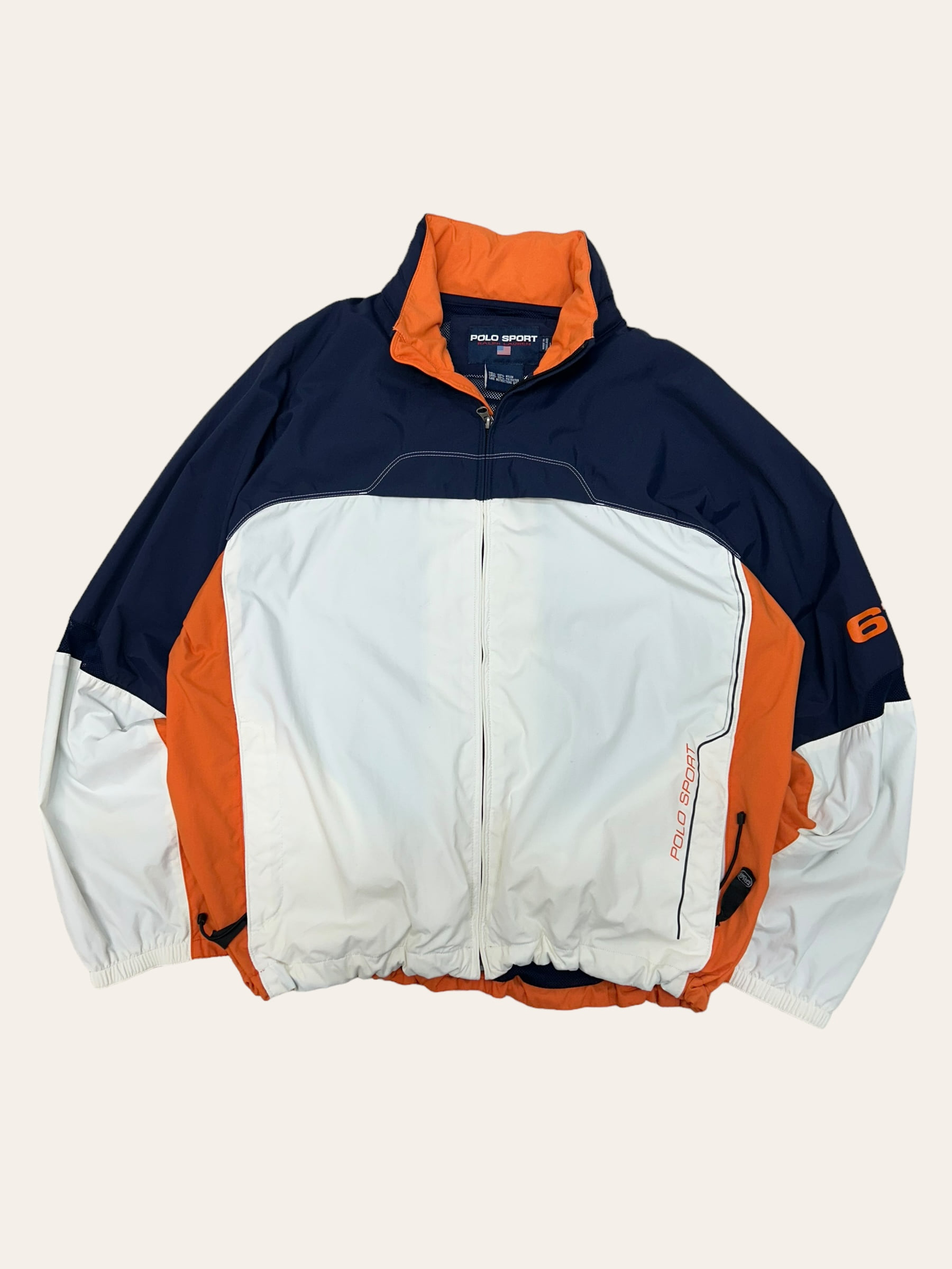 POLO SPORT multicolor nylon windbreaker jacket L
