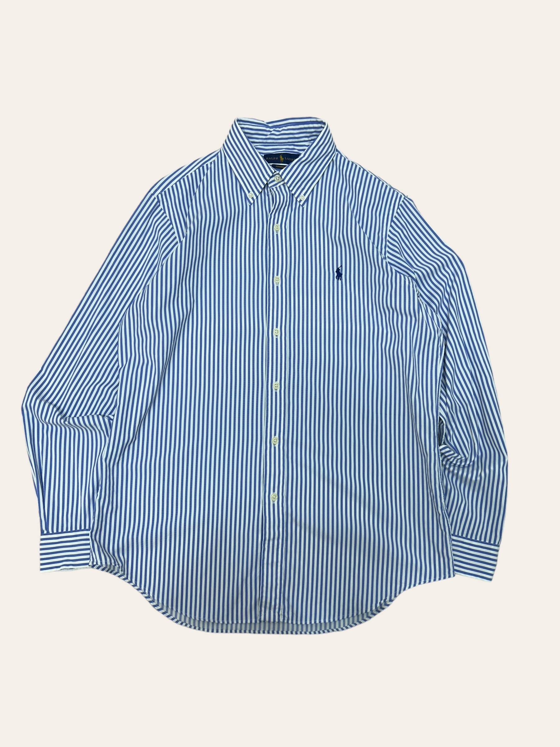 (From USA)Polo ralph lauren blue stripe performance shirt M