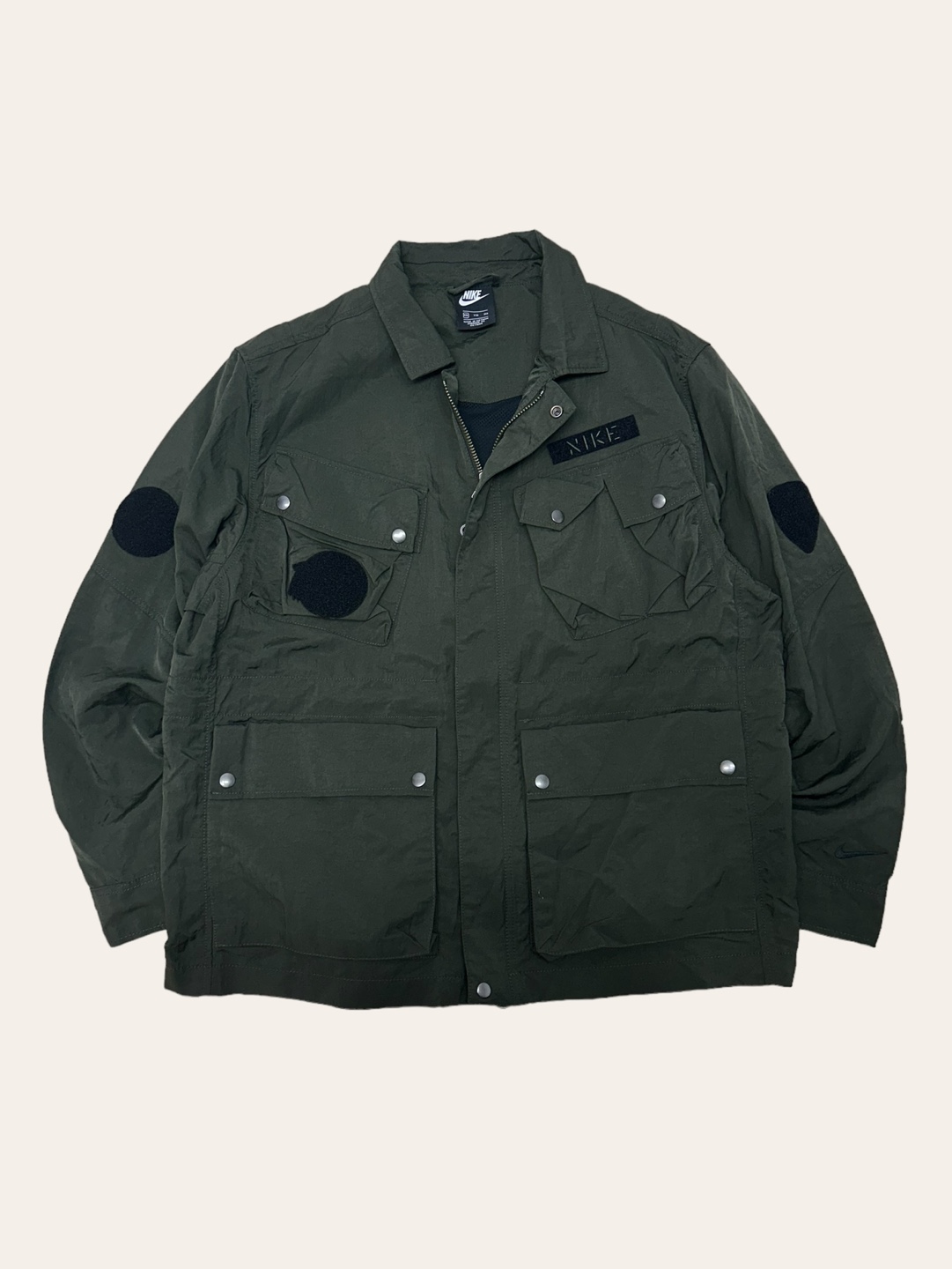 Nike khaki color nylon military jacket XXL