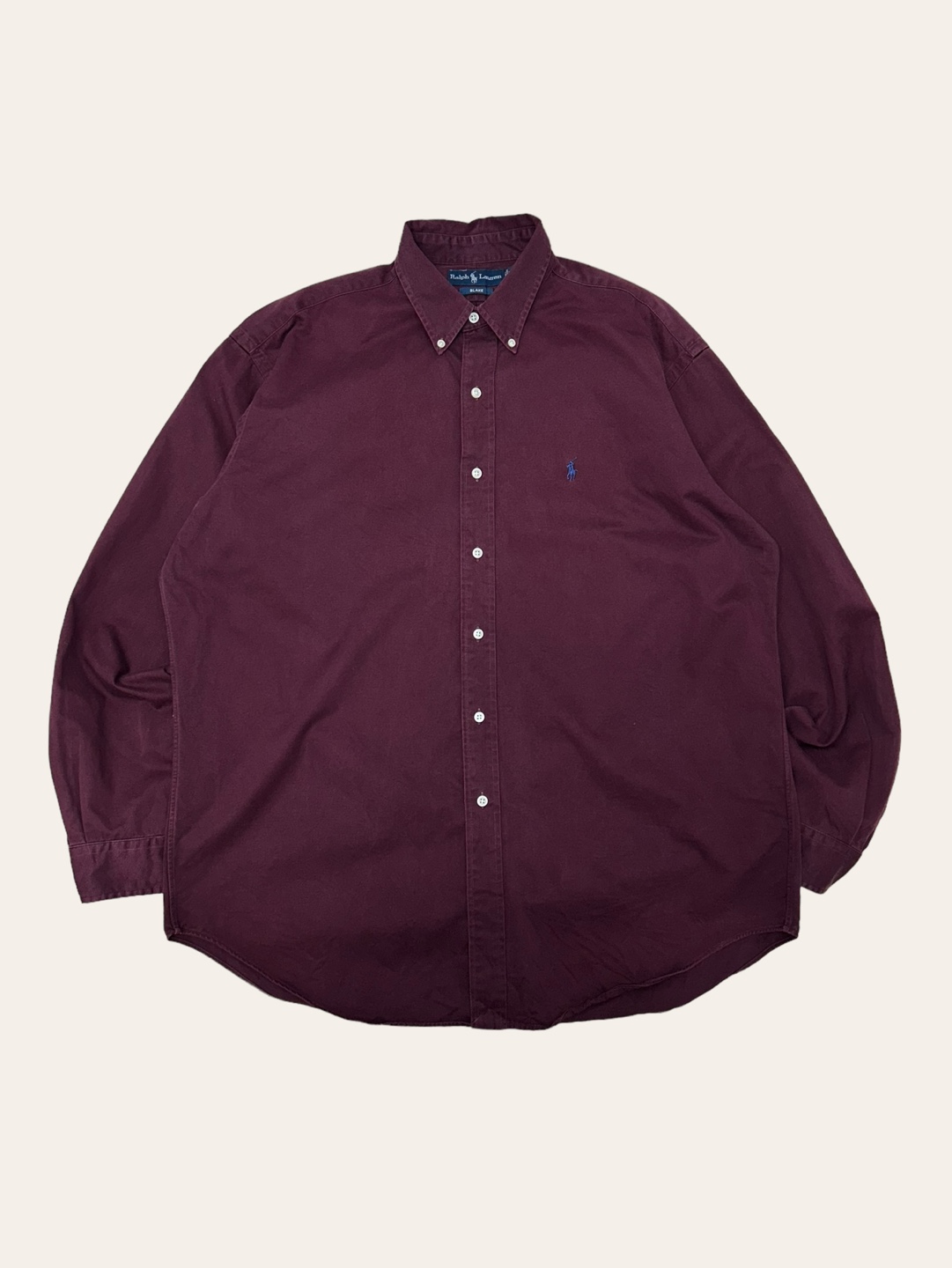 (From USA)Polo ralph lauren burgundy color solid shirt L