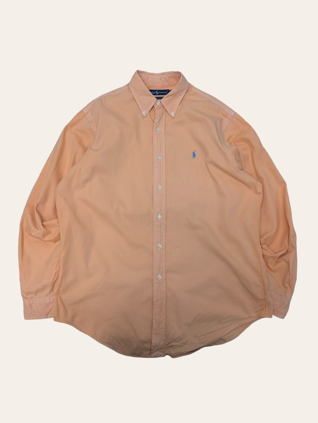(From USA)Polo ralph lauren light peach color solid shirt L