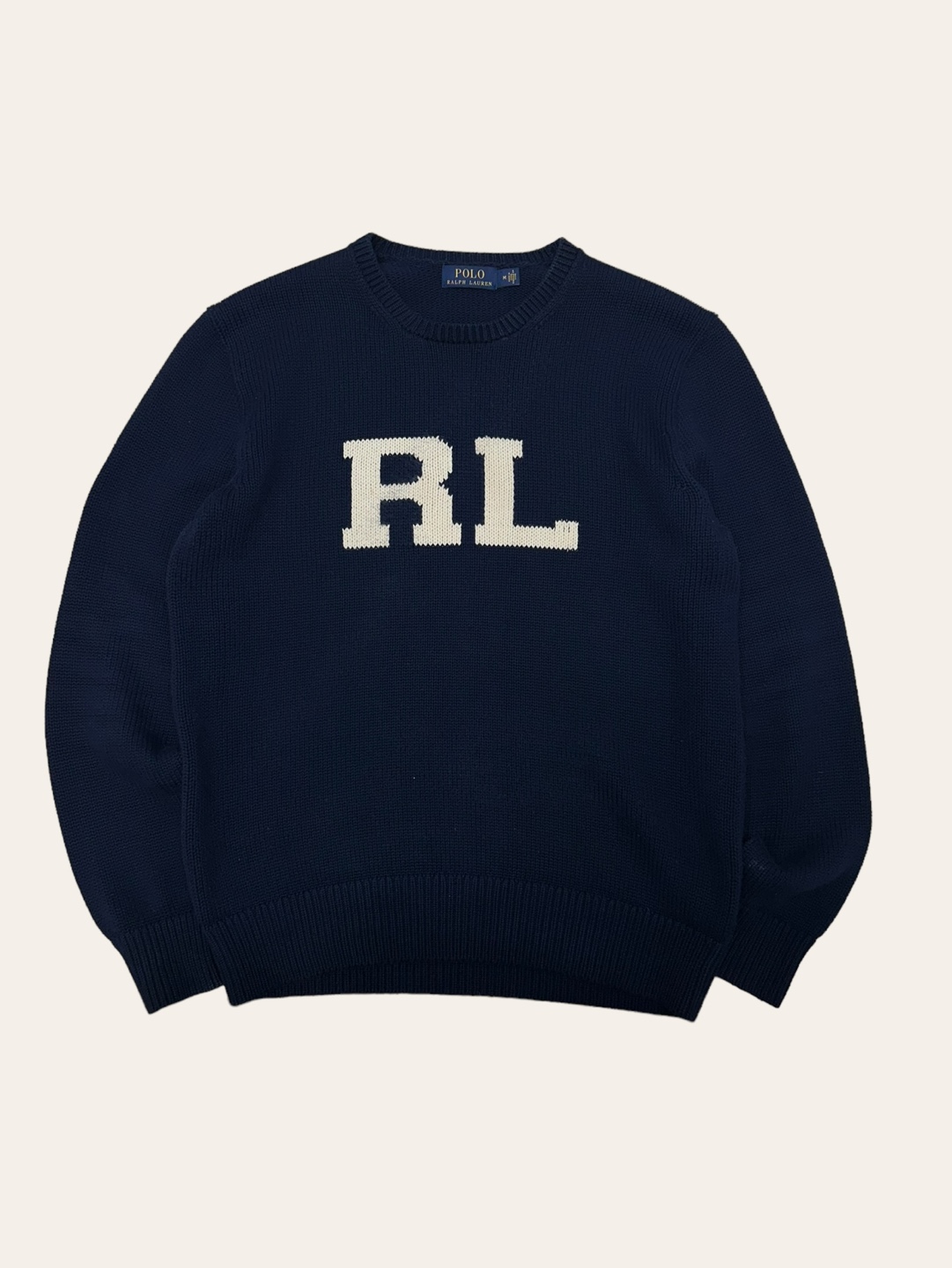 Polo ralph lauren navy RL logo sweater M
