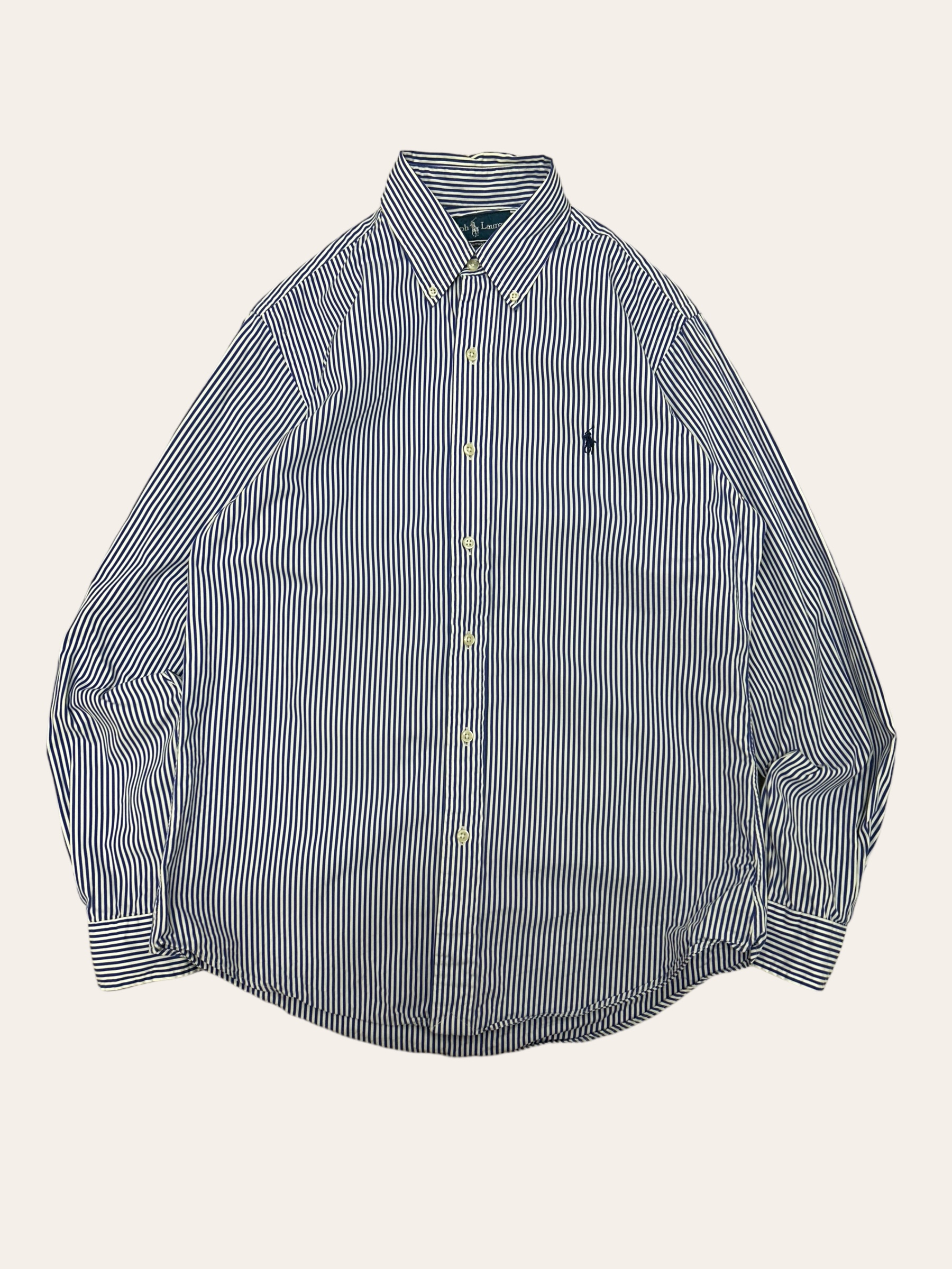 (From USA)Polo ralph lauren blue stripe shirt M