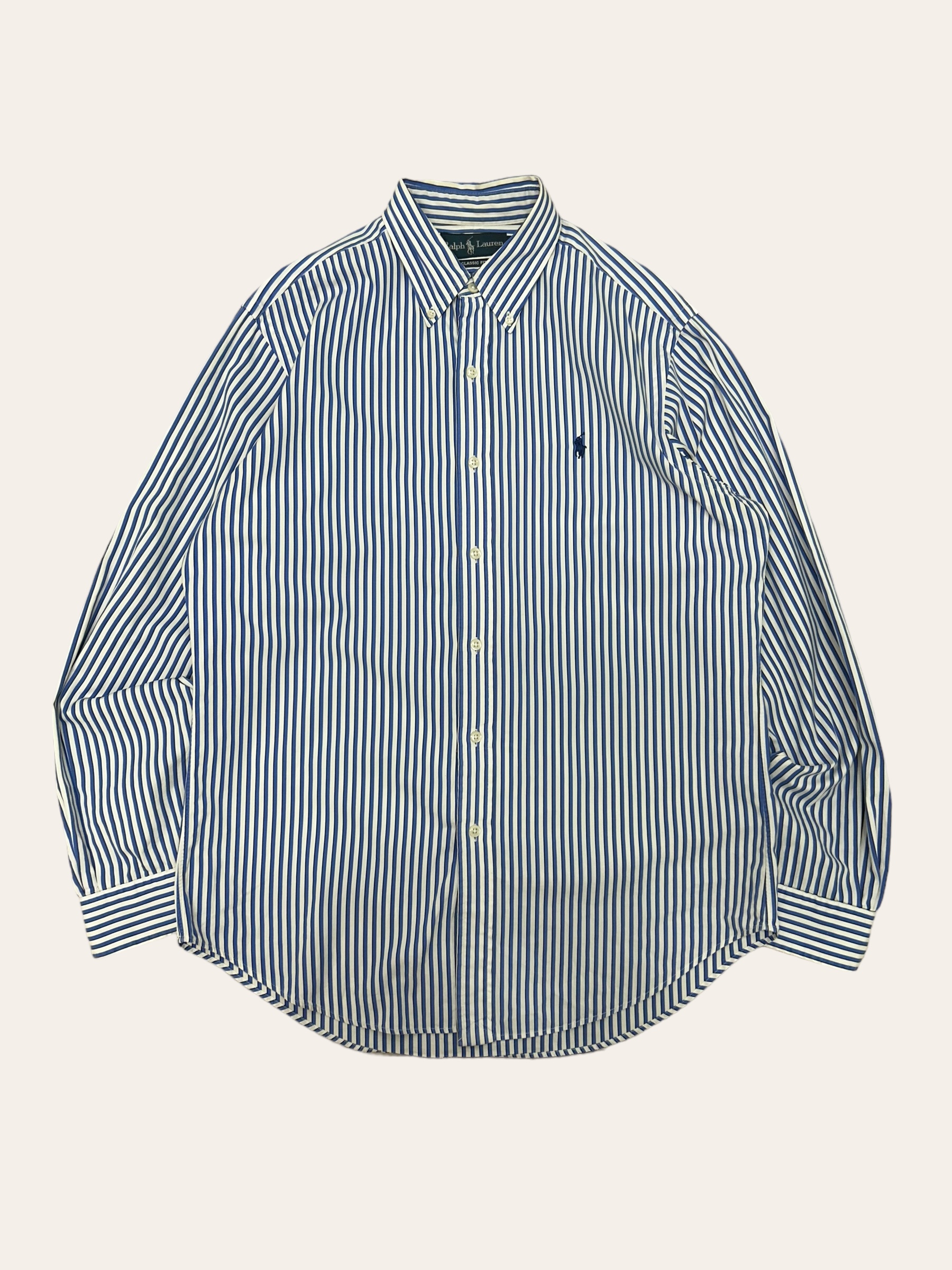 Polo ralph lauren blue stripe shirt M