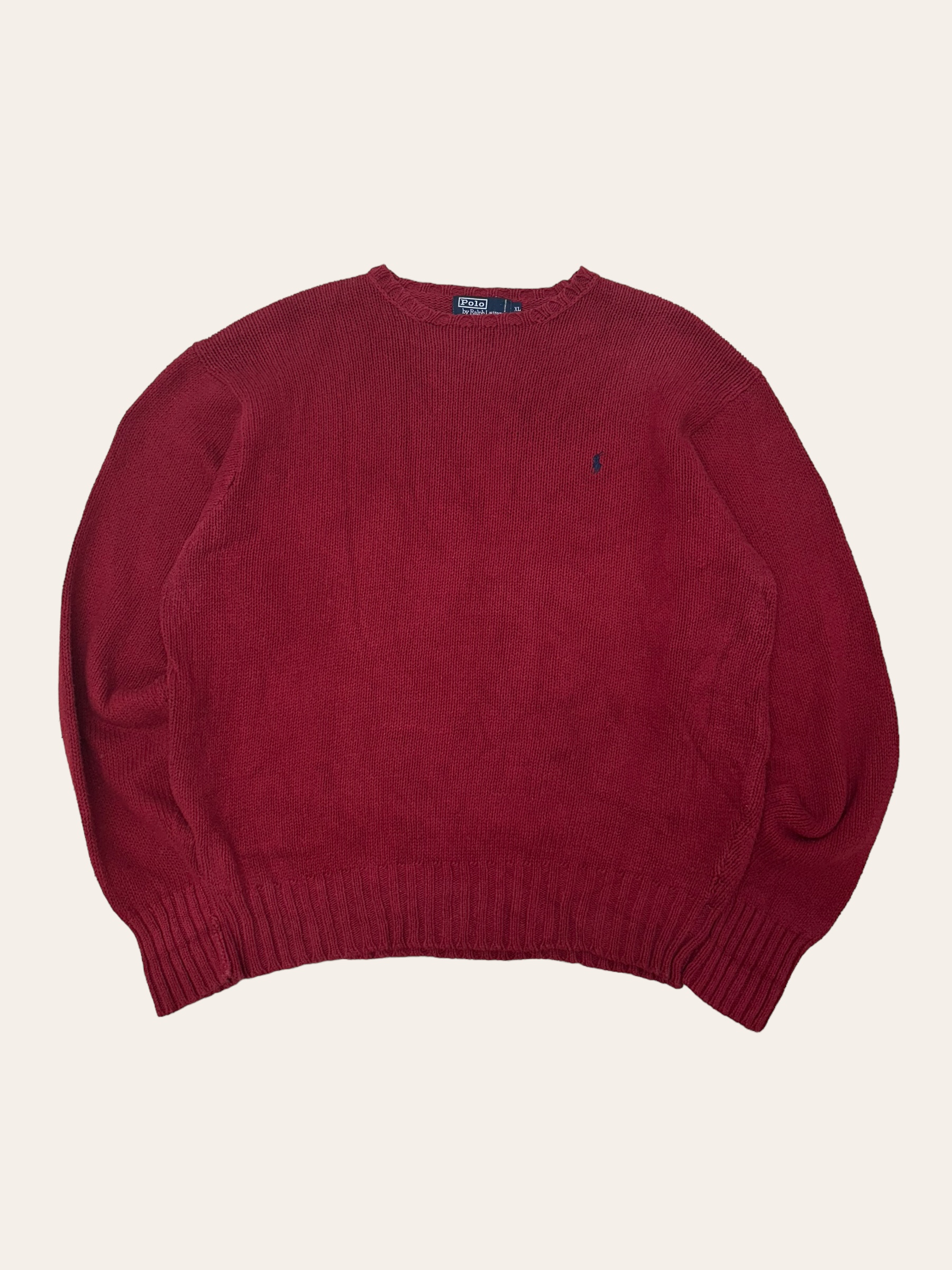Polo ralph lauren red crewneck cotton sweater XL