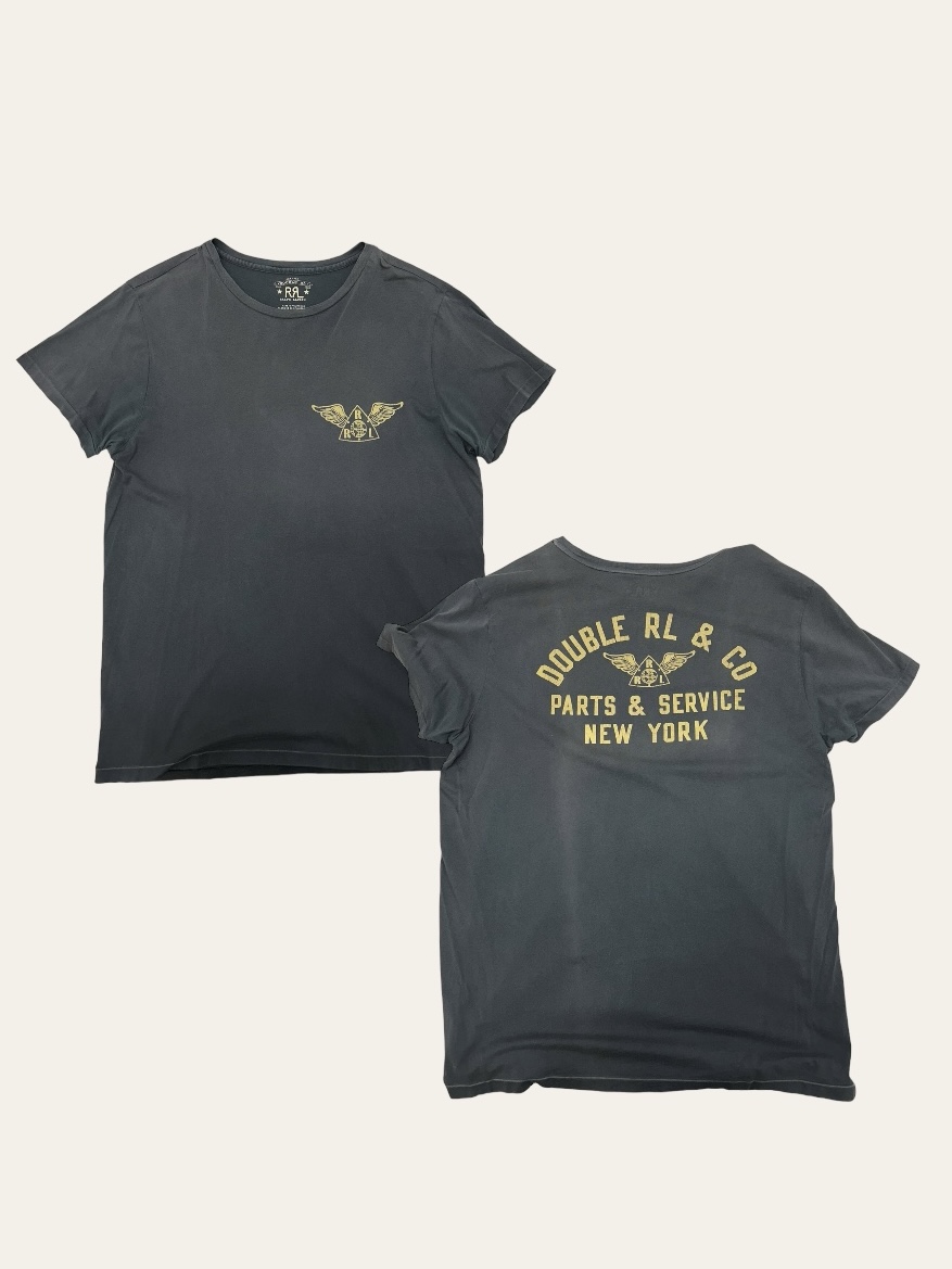 RRL black garment dyded printing T-shirt L