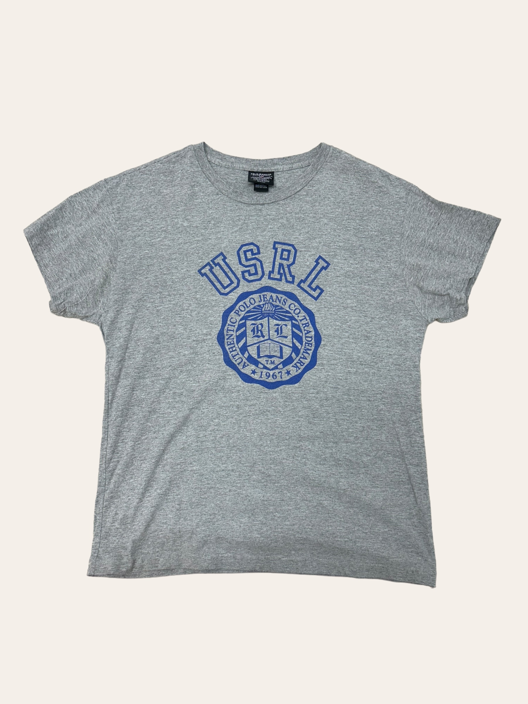 Polo jeans company gray USRL printing T-shirt L